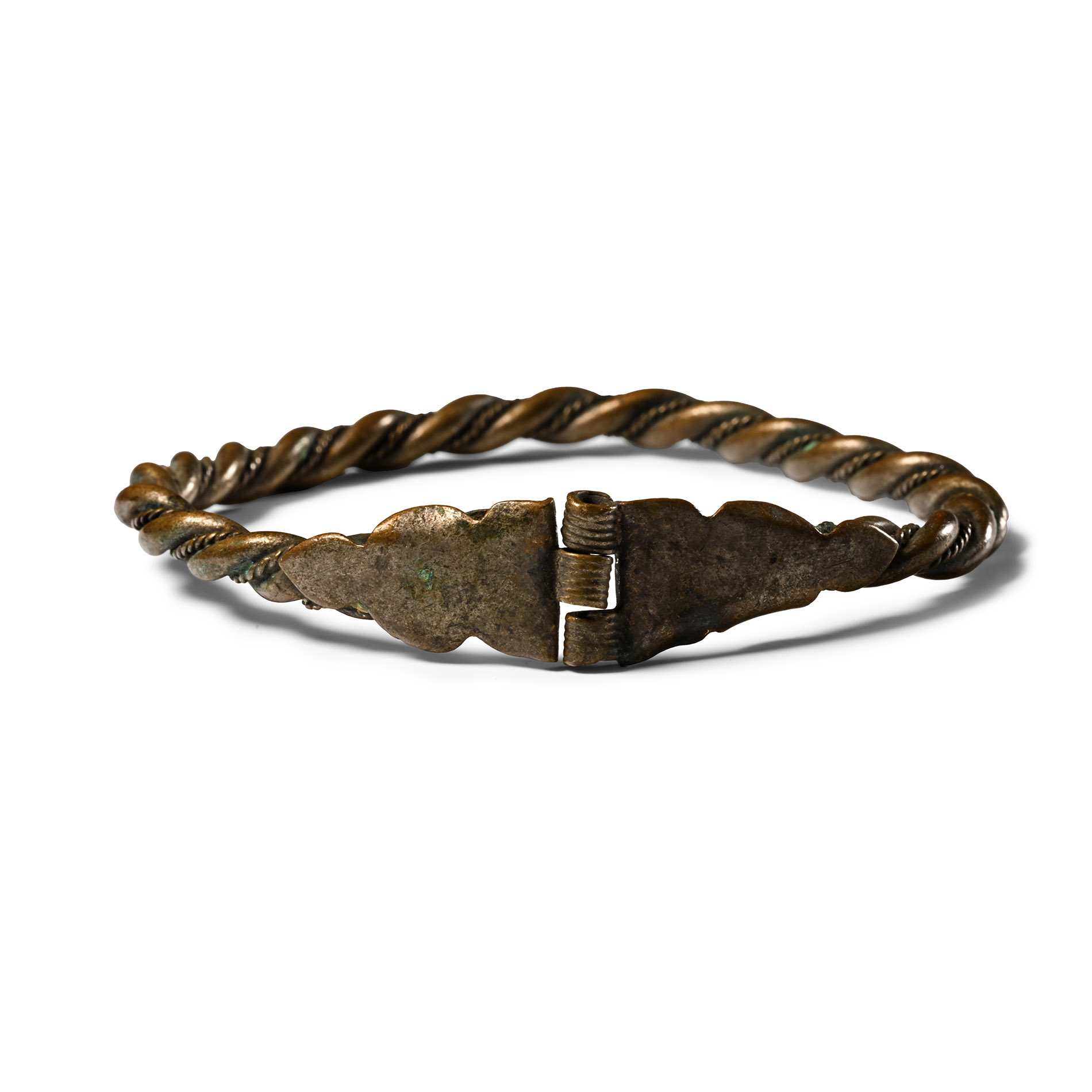 Medieval Bronze Twisted Bracelet with Hinge Closure