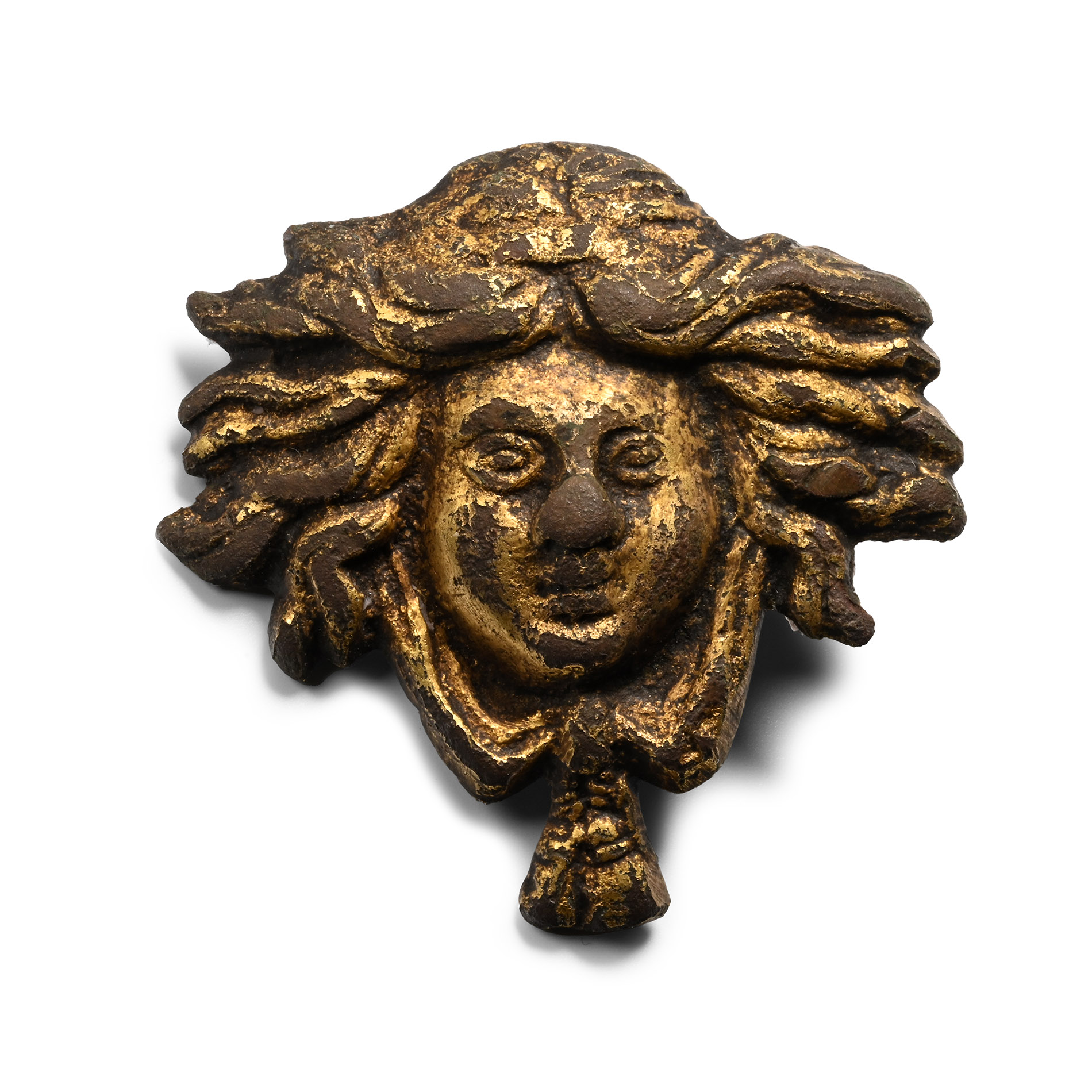 Tudor Age Gilt Bronze Head Mount