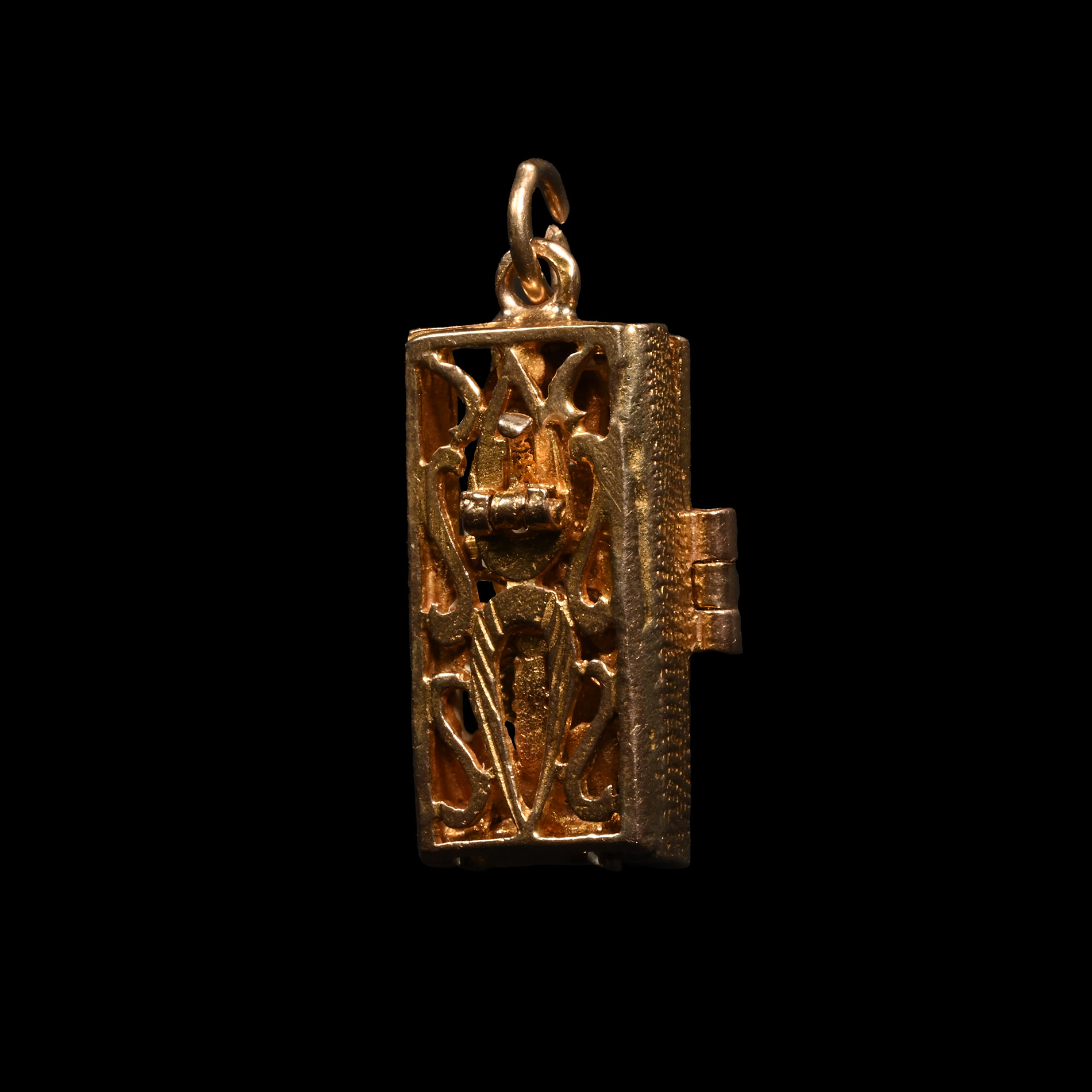 Articulated Skeleton in Gold Closet Memento Mori Pendant Charm