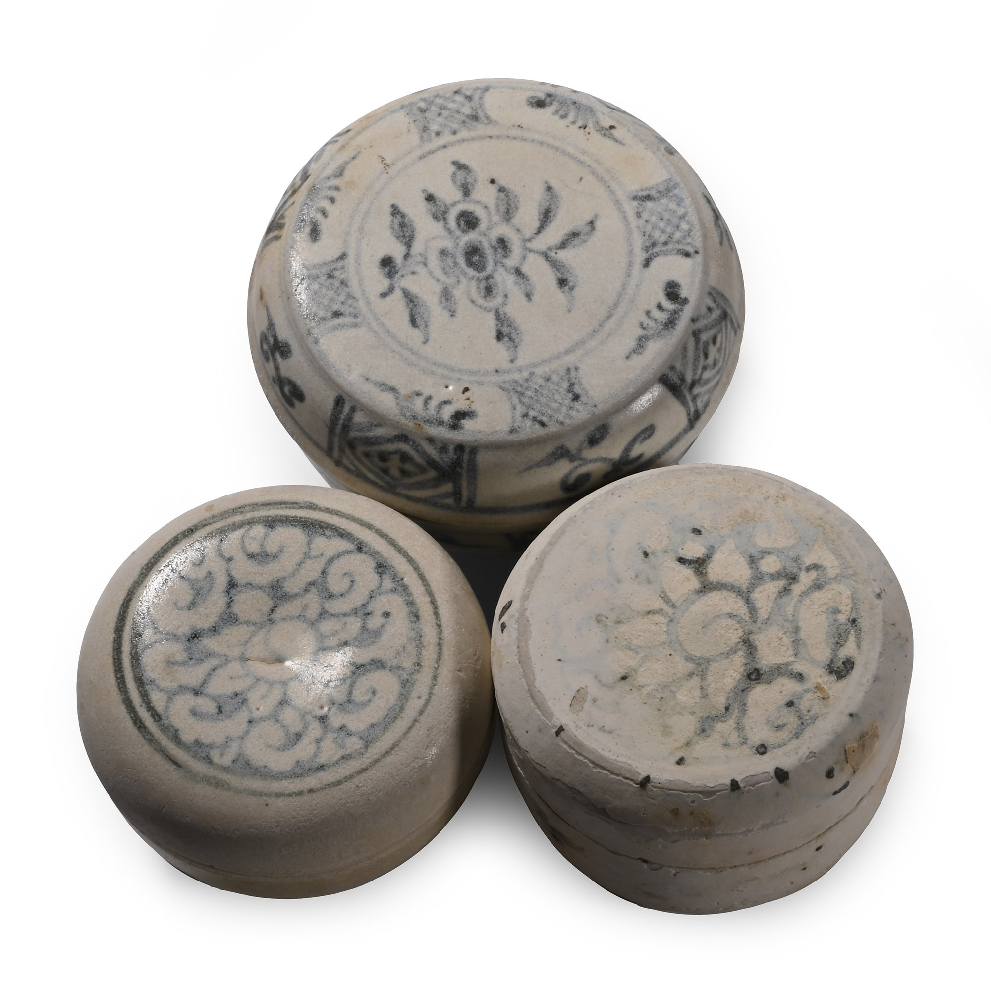 Hoi An Cargo Shipwreck Glazed Blue and White Lidded Box Collection