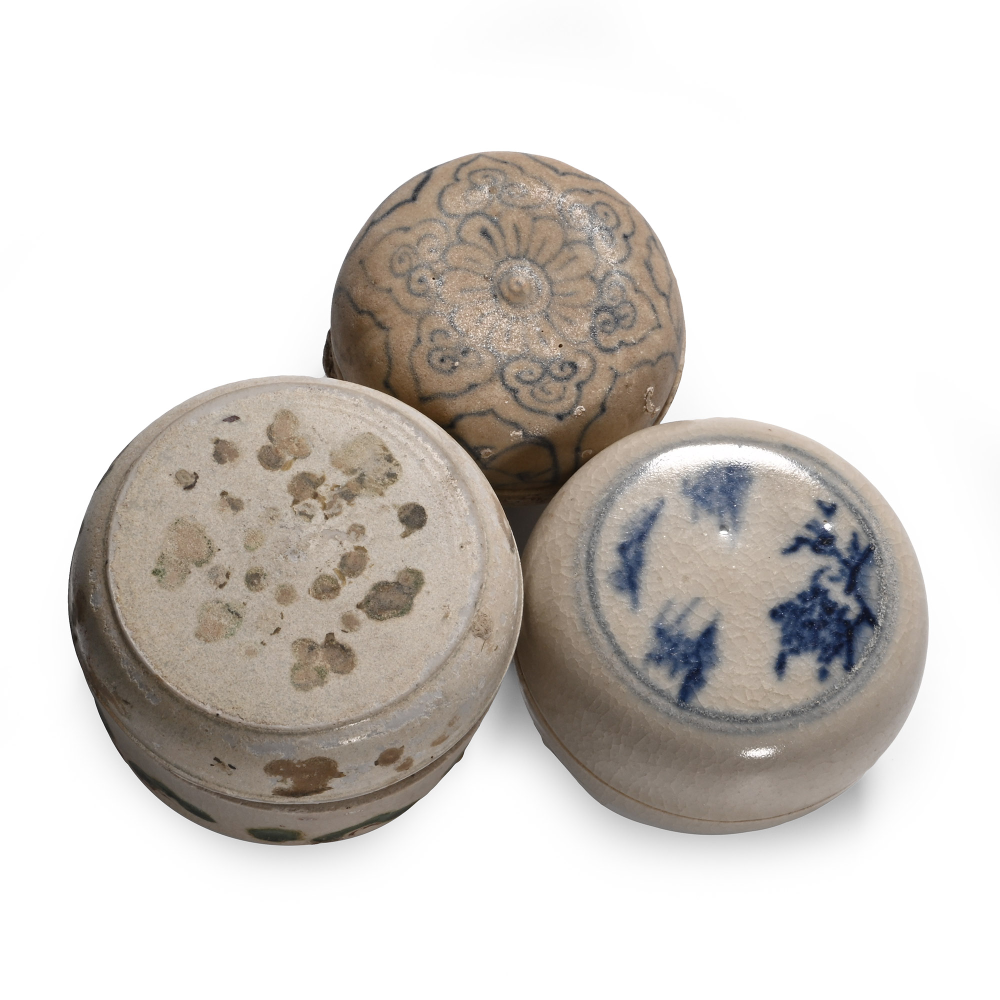 Hoi An Cargo Shipwreck Glazed Blue and White Lidded Box Collection
