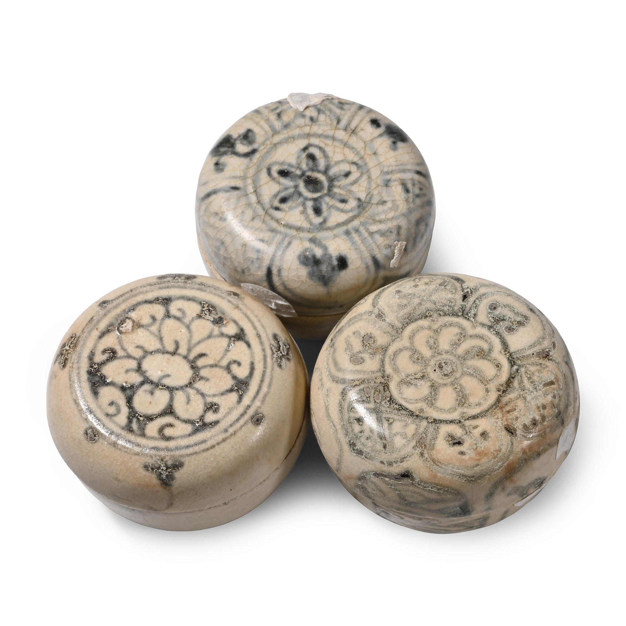 Hoi An Cargo Shipwreck Glazed Blue and White Lidded Box Collection