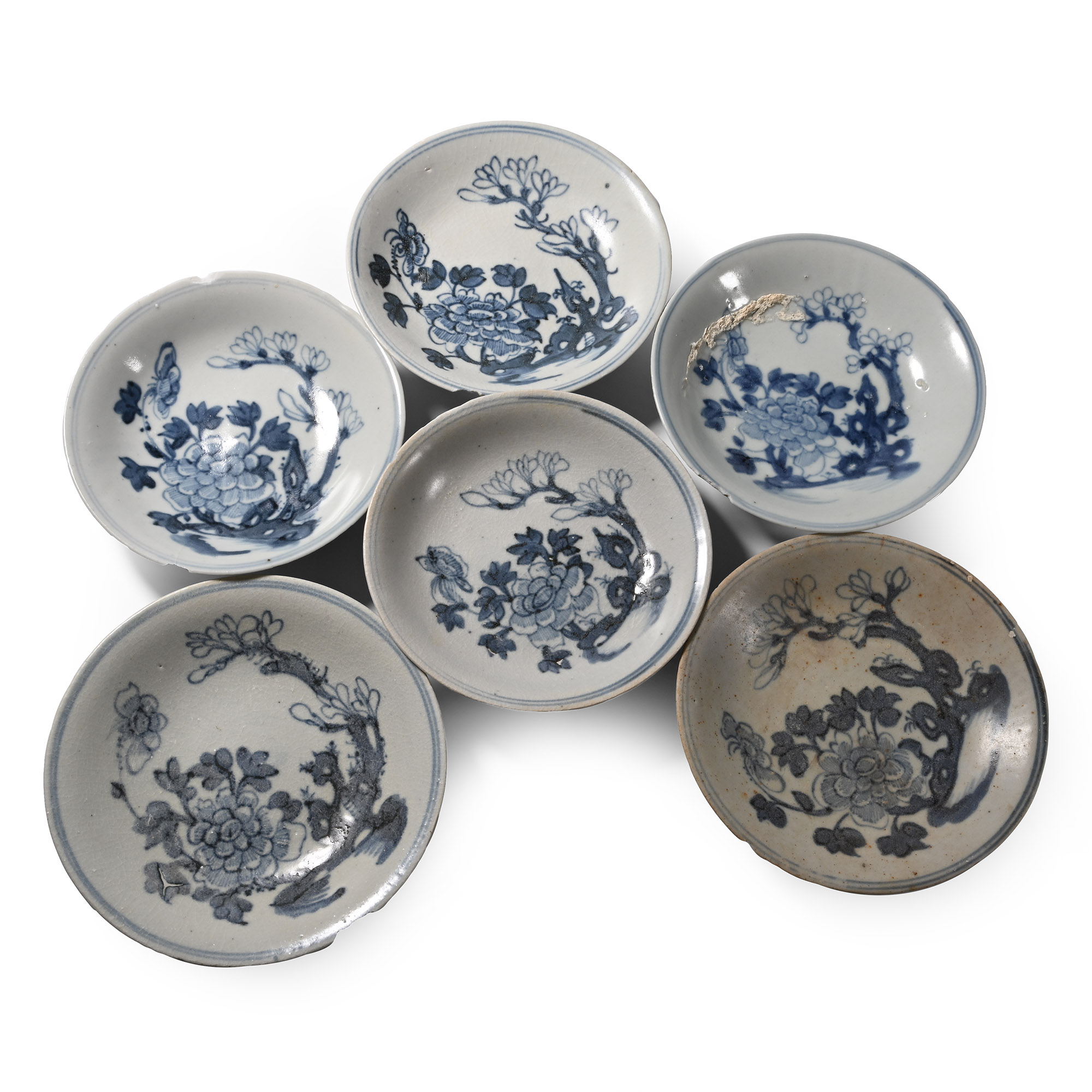 Tek Sing Treasure Shipwreck Glazed Blue and White Plate Set