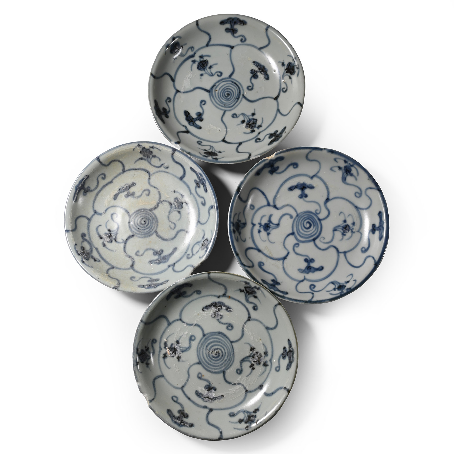 Tek Sing Treasure Shipwreck Glazed Blue and White Plate Set