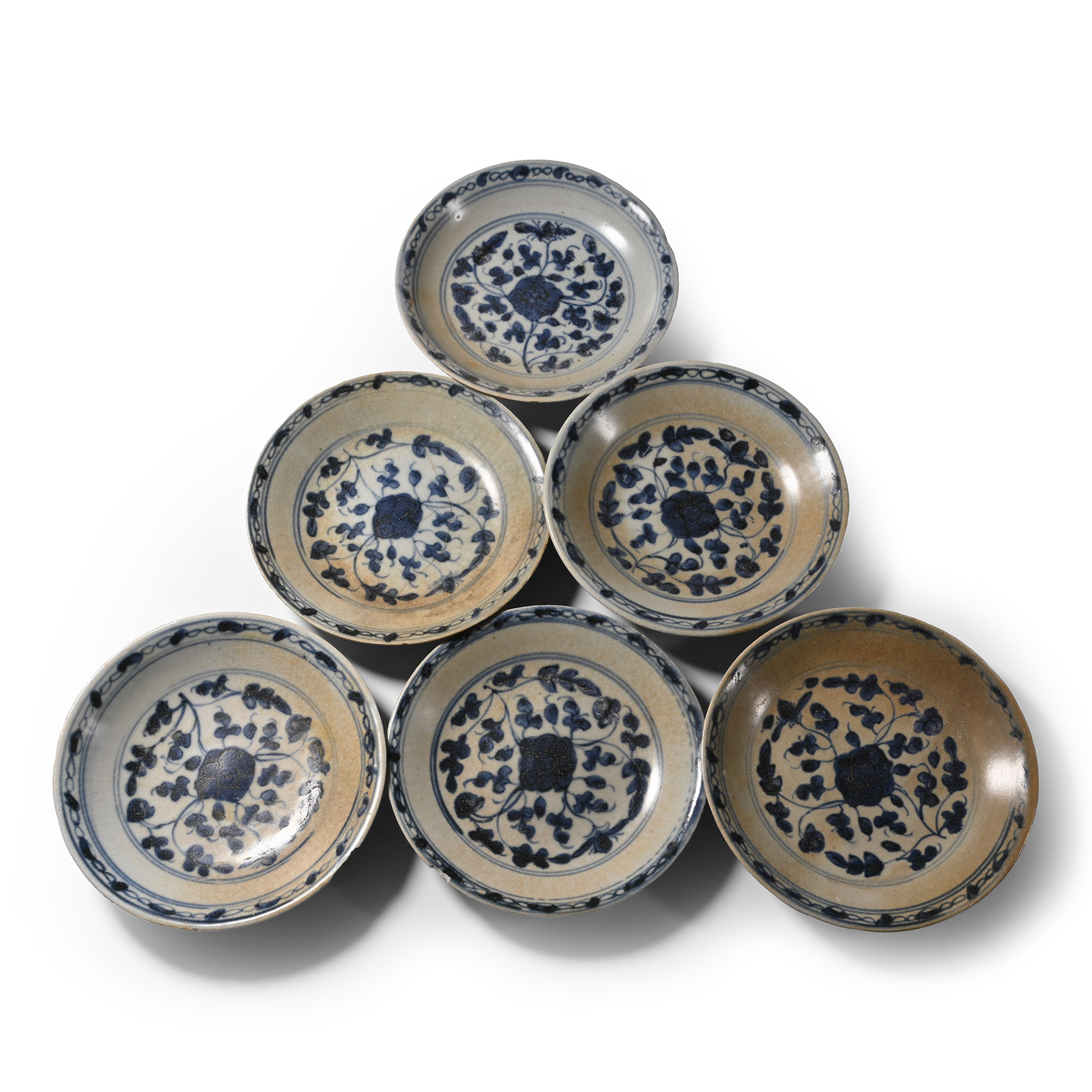 Tek Sing Treasure Shipwreck Glazed Blue and White Plate Set