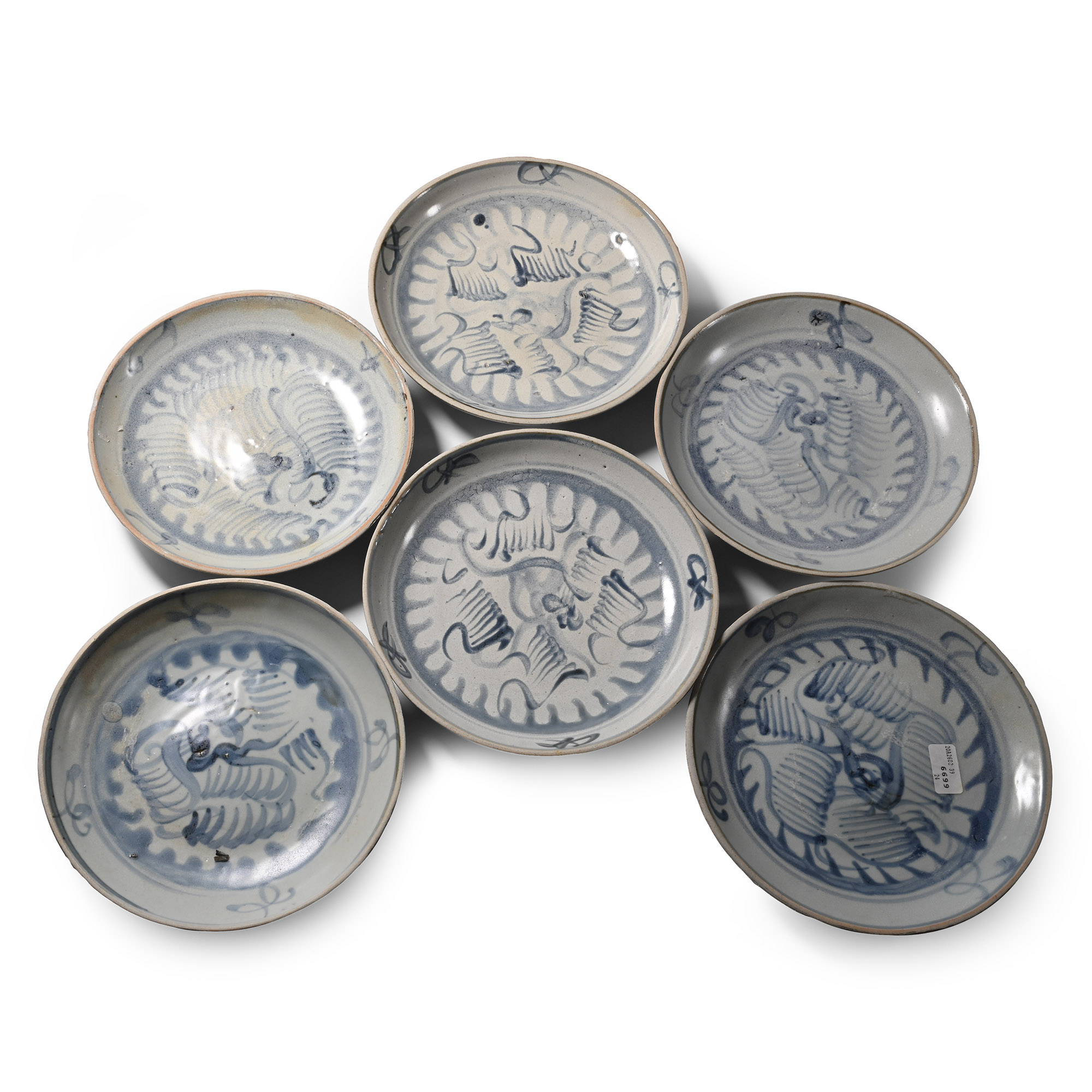 Tek Sing Treasure Shipwreck Glazed Blue and White Plate Set