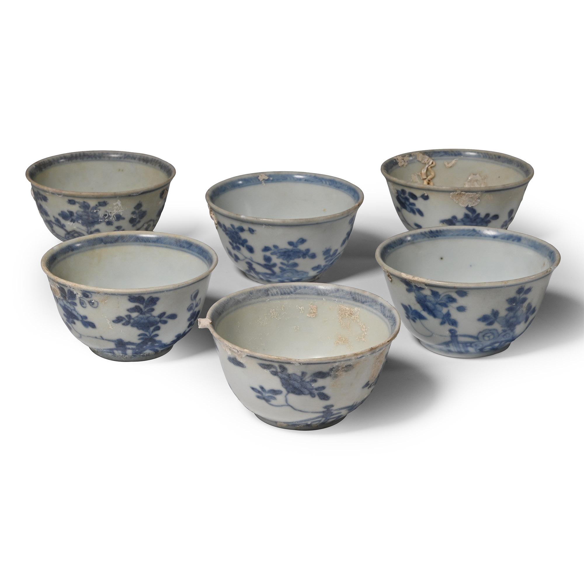 Ca Mau Cargo Shipwreck Glazed Blue and White Tea Bowl Set
