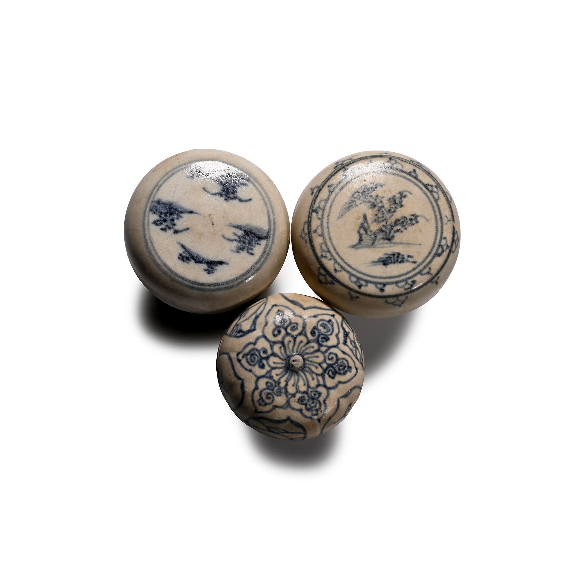Hoi An Cargo Shipwreck Glazed Blue and White Lidded Box Collection