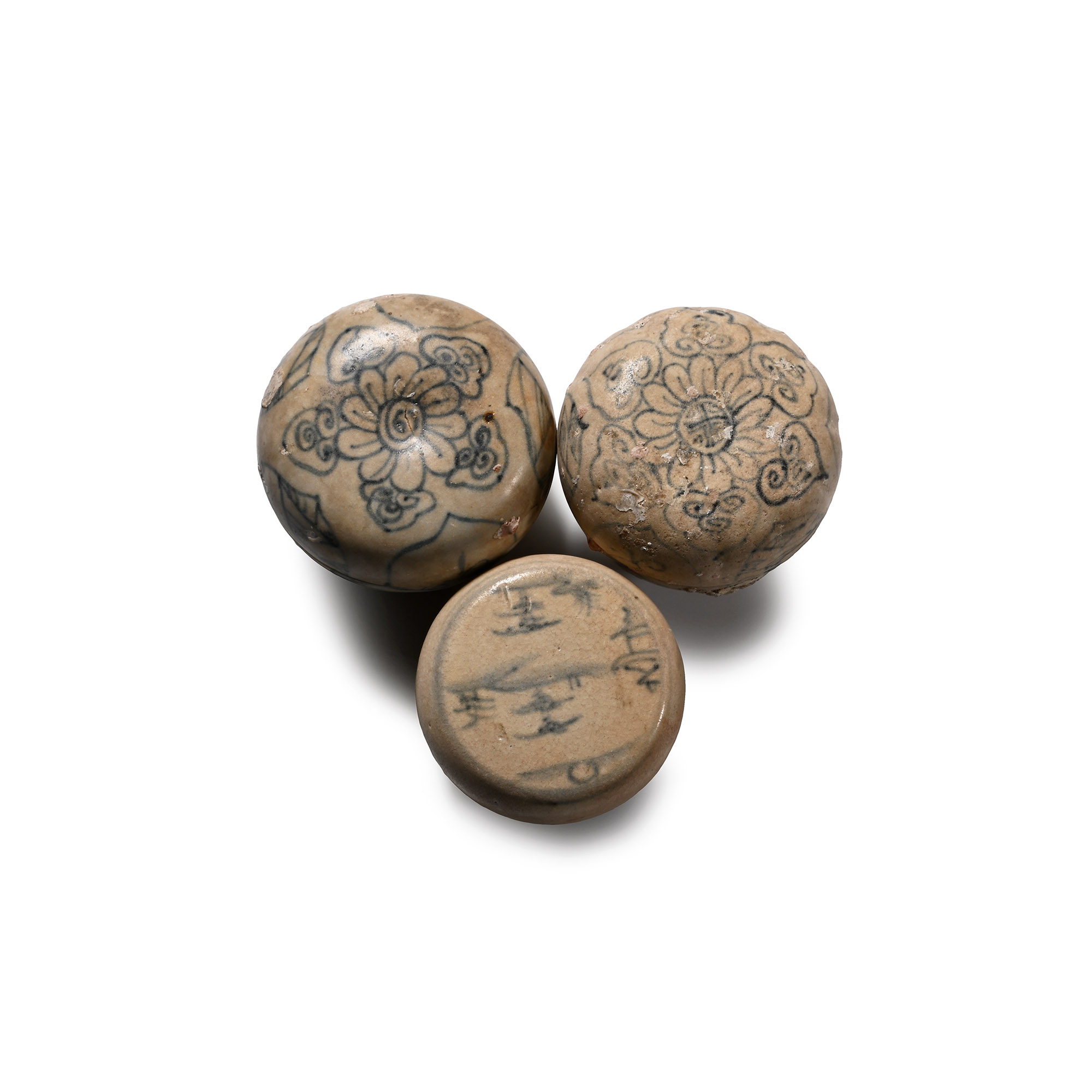 Hoi An Cargo Shipwreck Glazed Blue and White Lidded Box Collection