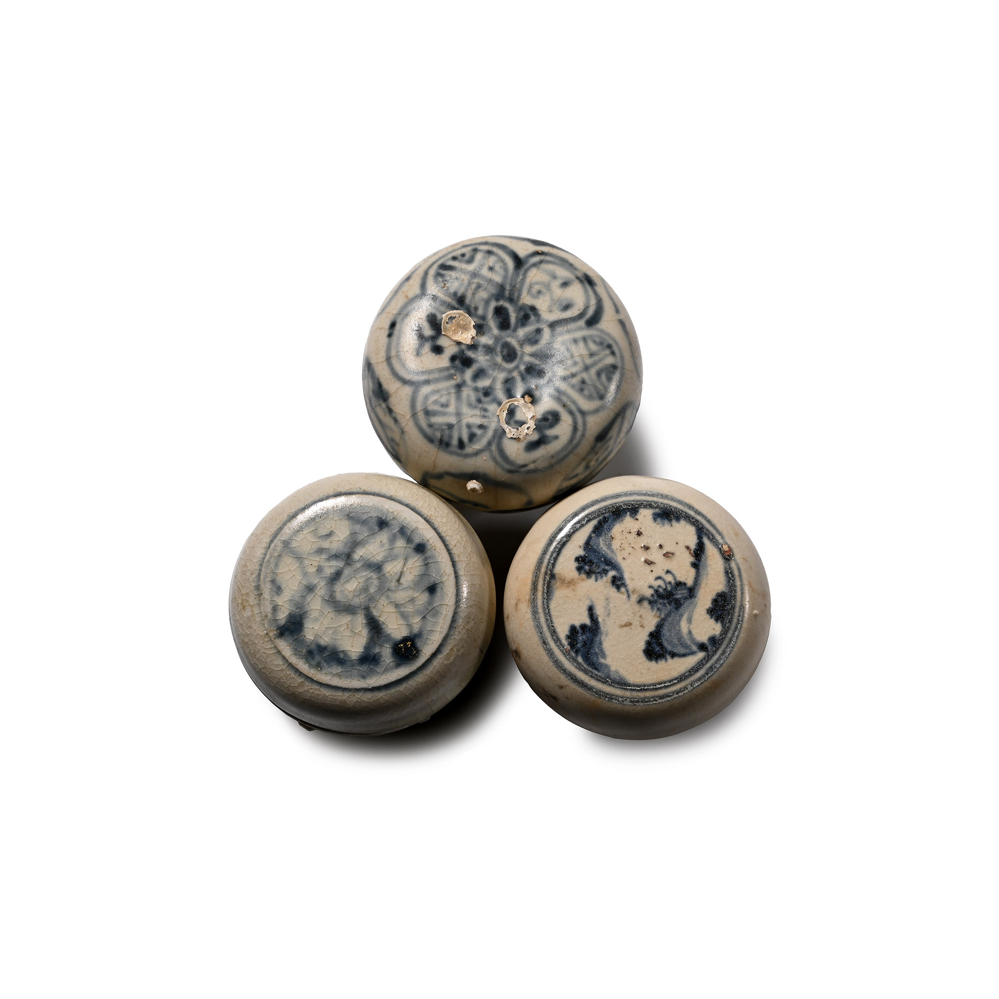 Hoi An Cargo Shipwreck Glazed Blue and White Lidded Box Collection