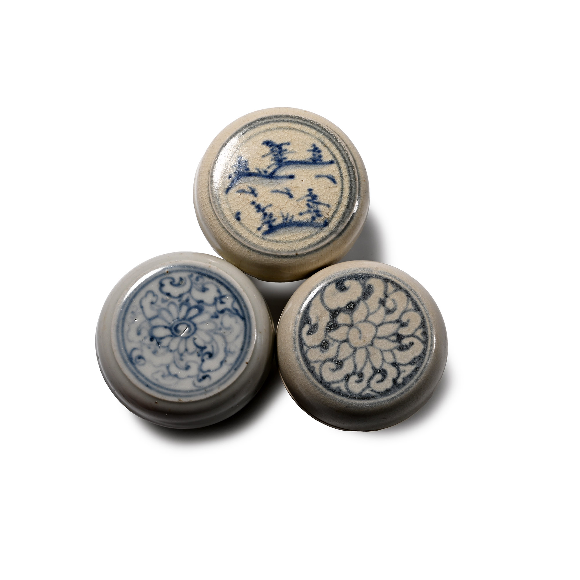 Hoi An Cargo Shipwreck Glazed Blue and White Lidded Box Collection