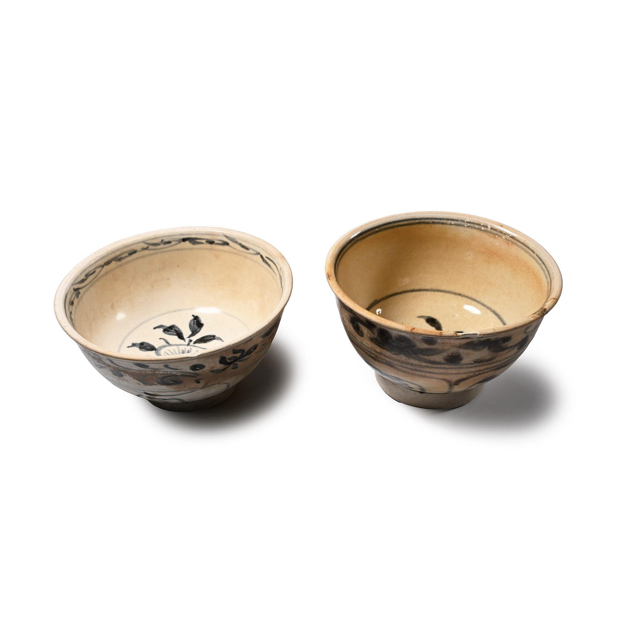 Hoi An Cargo Shipwreck Glazed Blue and White Bowl Pair