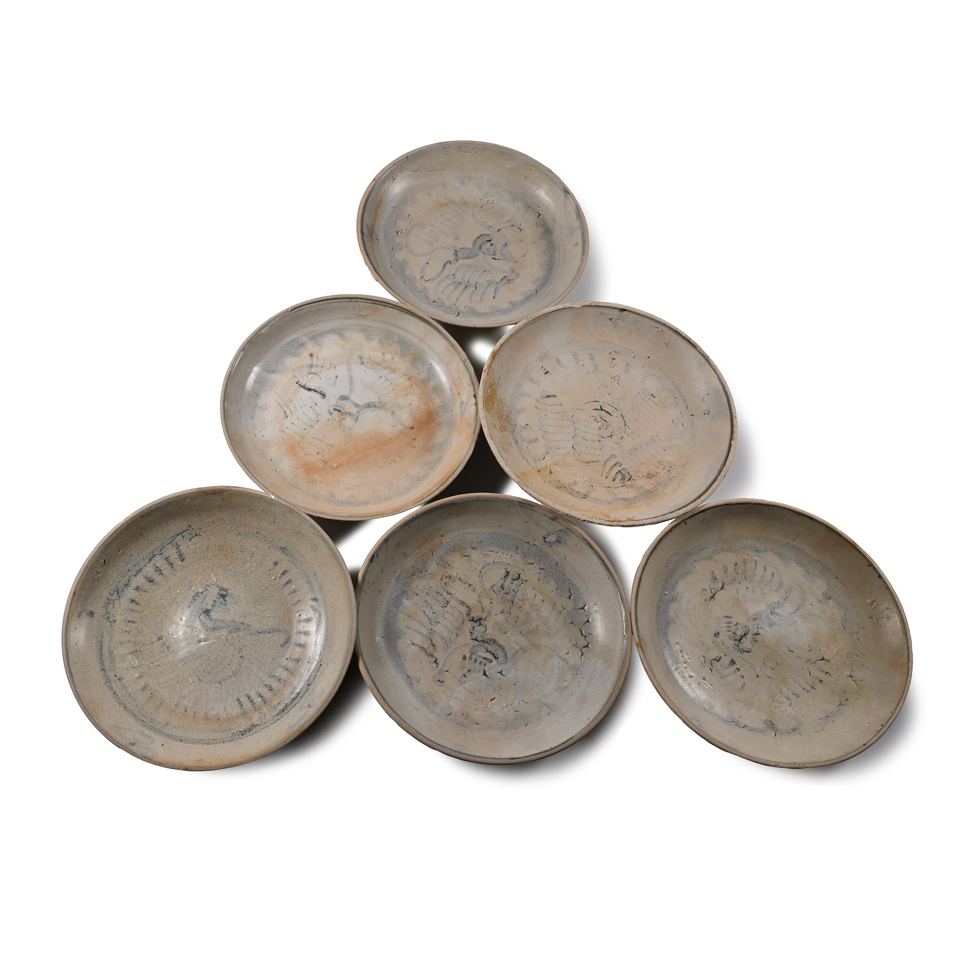 Tek Sing Treasure Shipwreck Glazed Blue and White Plate Set