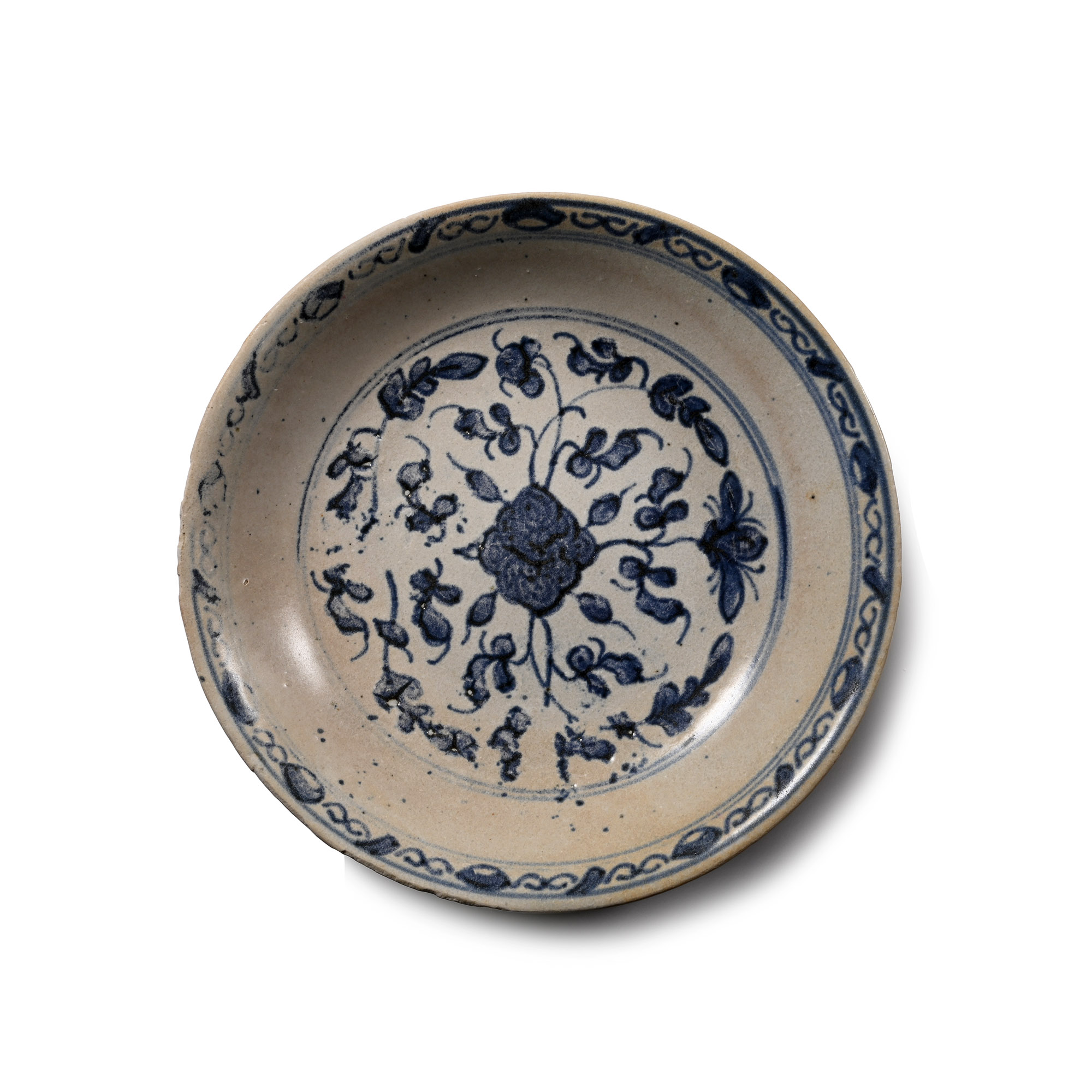 Tek Sing Treasure Shipwreck Glazed Blue and White Plate