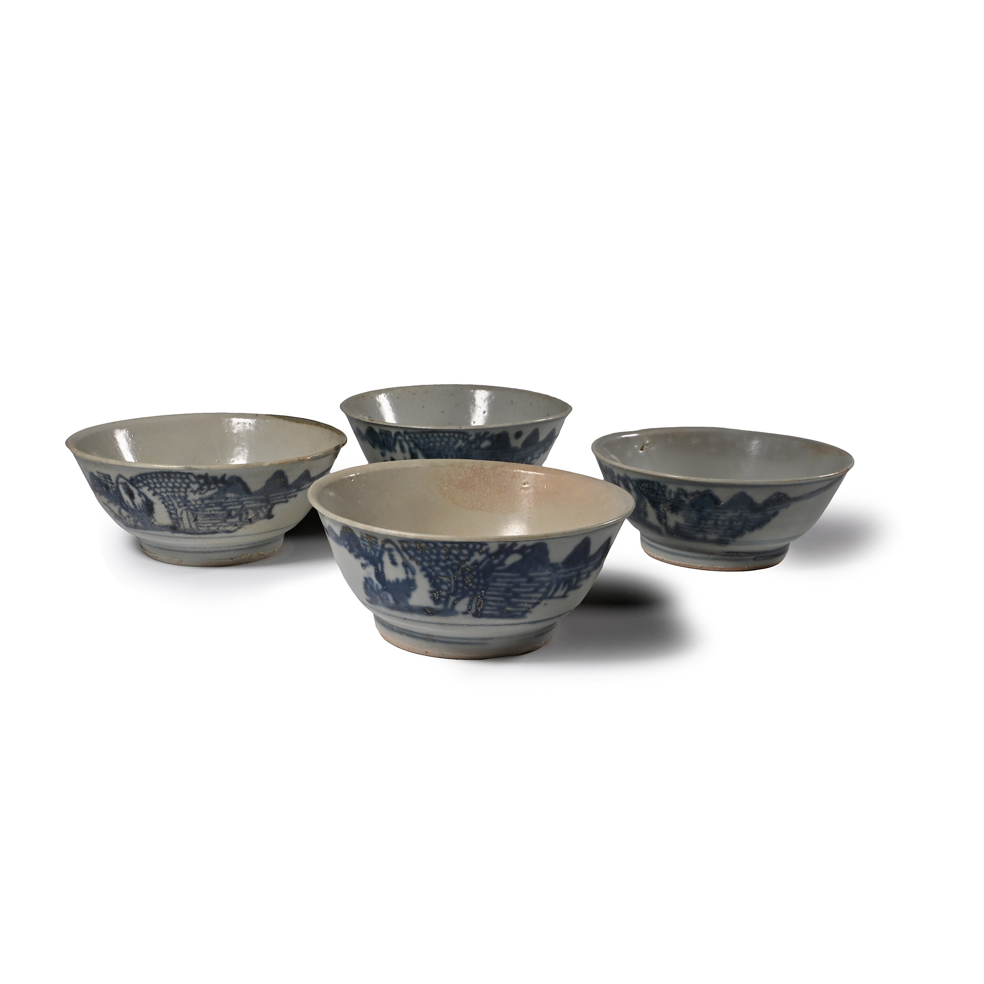 Tek Sing Treasure Shipwreck Glazed Blue and White Bowl Set