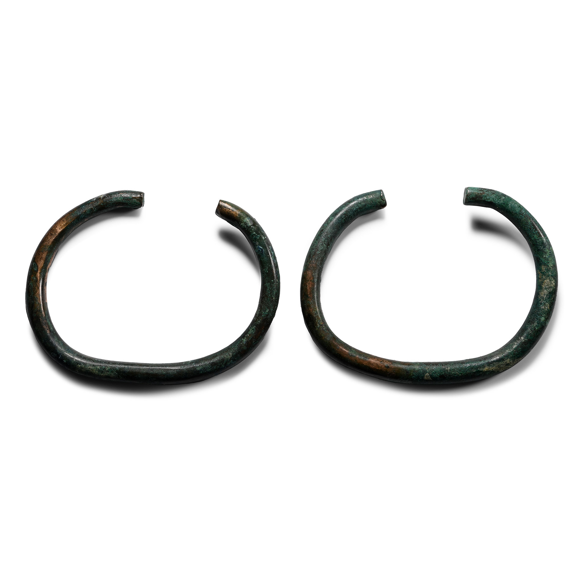 Heavy Bronze Age Ceremonial Penannular Arm-Ring Pair