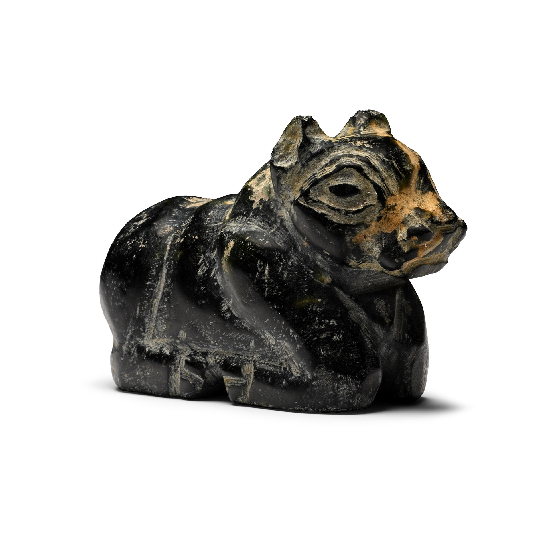 Western Asiatic Black Stone Recumbent Bull