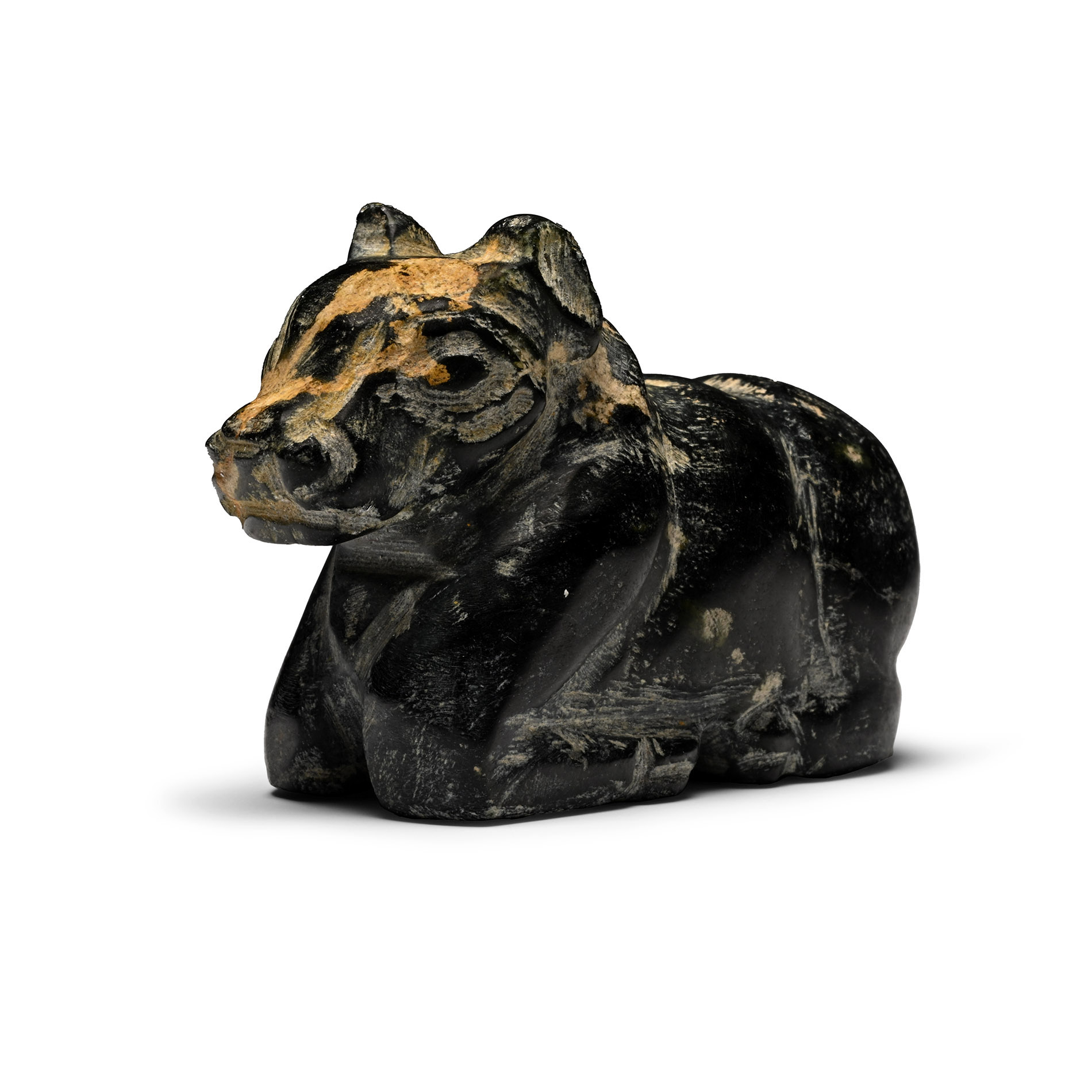 Western Asiatic Black Stone Recumbent Bull