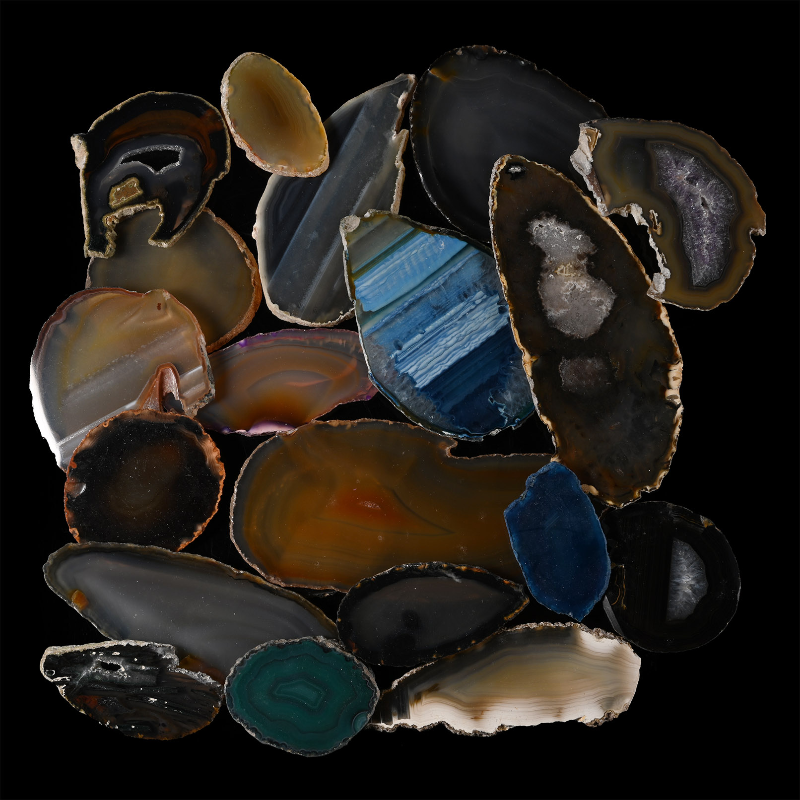 Cut and Polished Agate Geode Slice Collection [20]