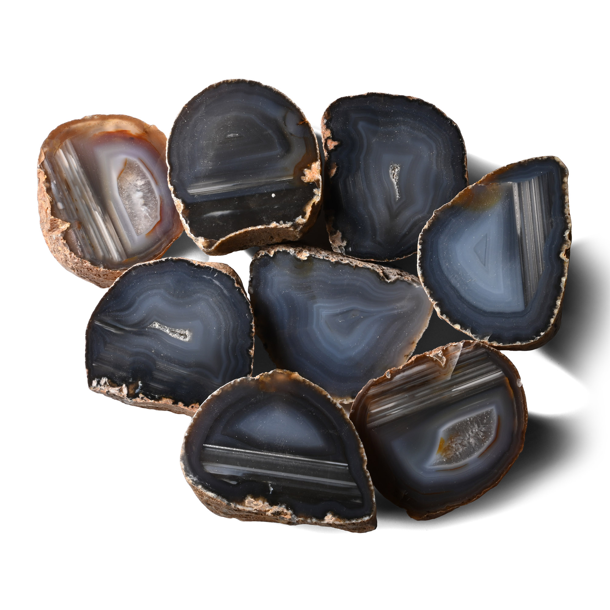 Cut and Polished Agate Crystal Geode Half Collection [10]