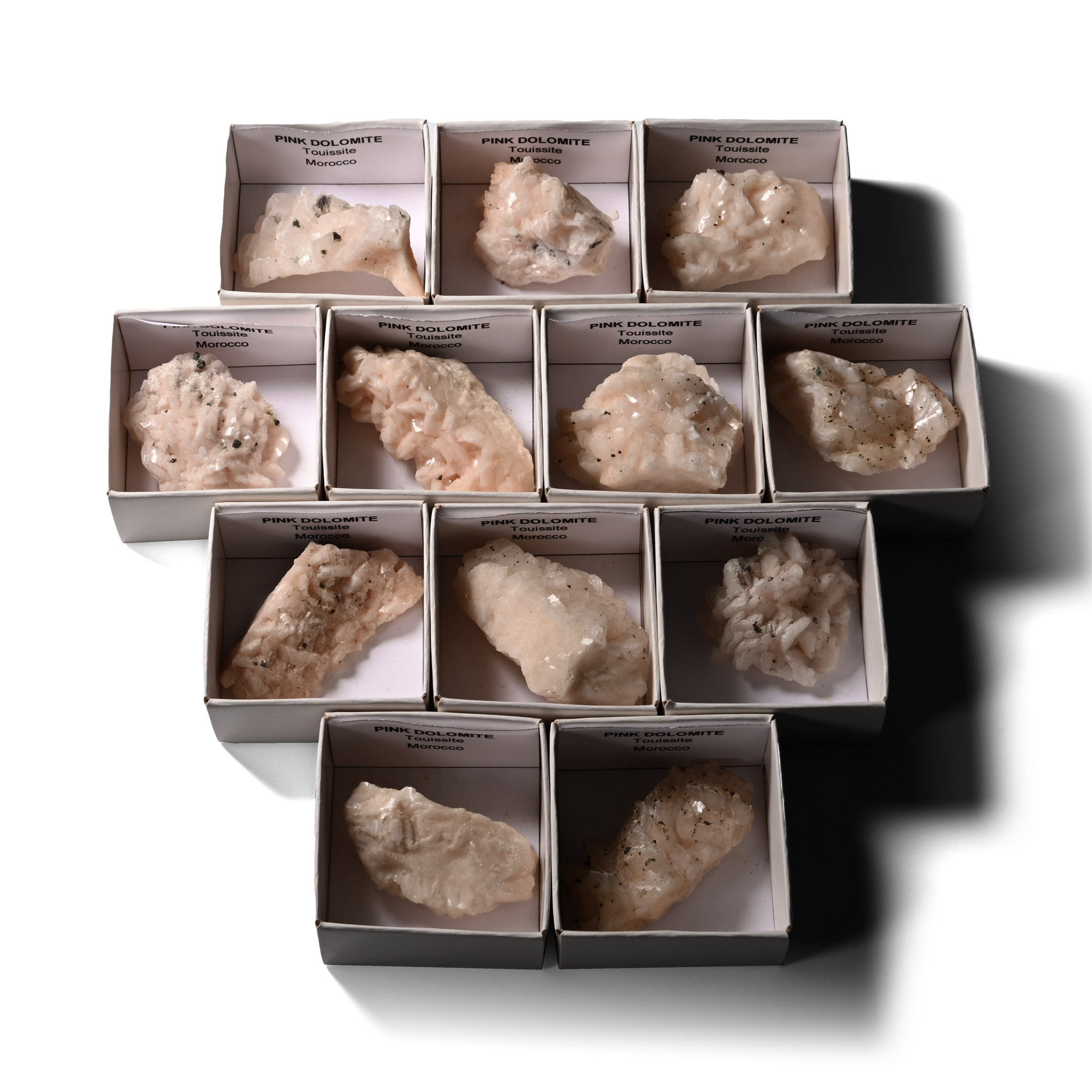 Boxed Pink Dolomite Crystal Display Collection [12]
