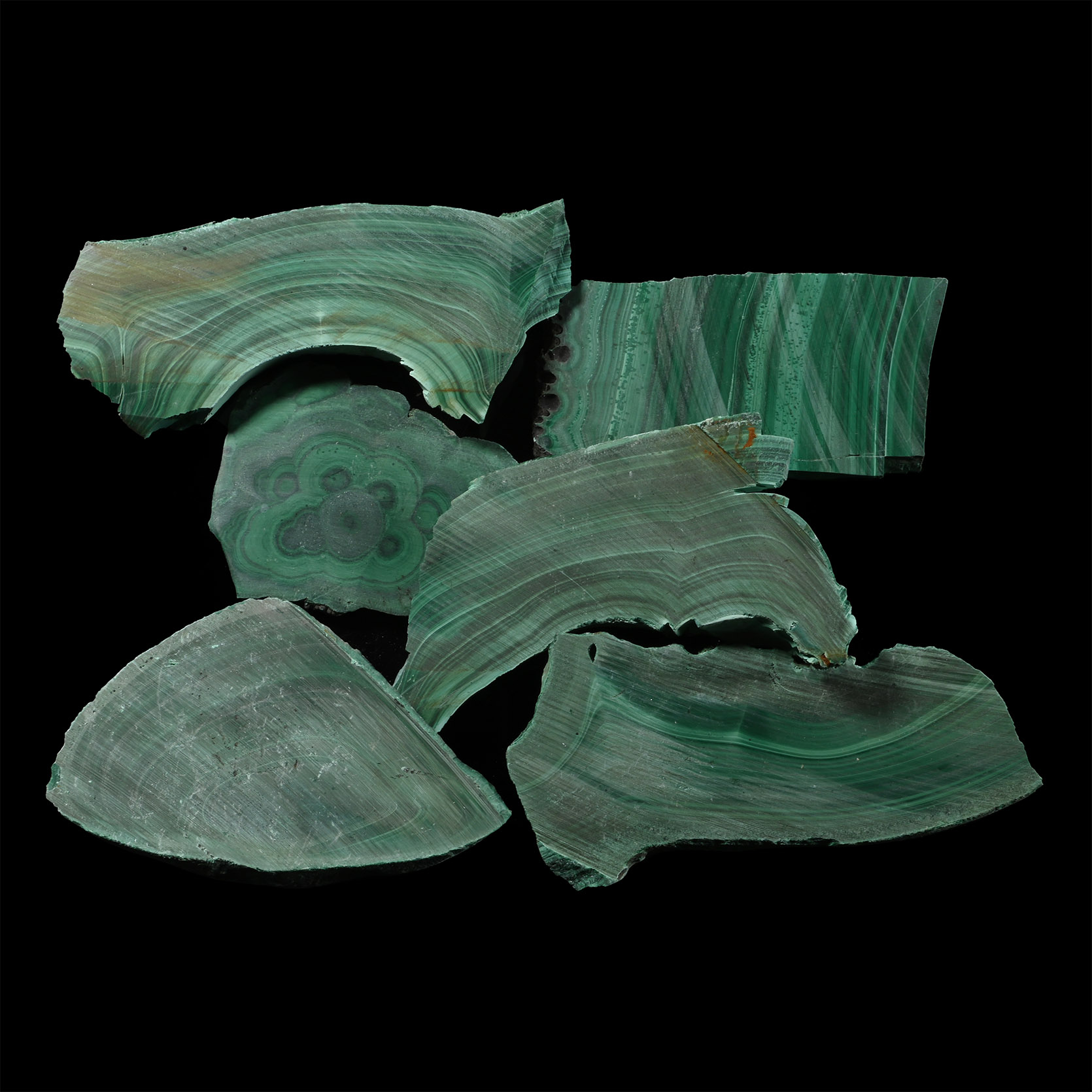 Cut Slices of Green Malachite [6]