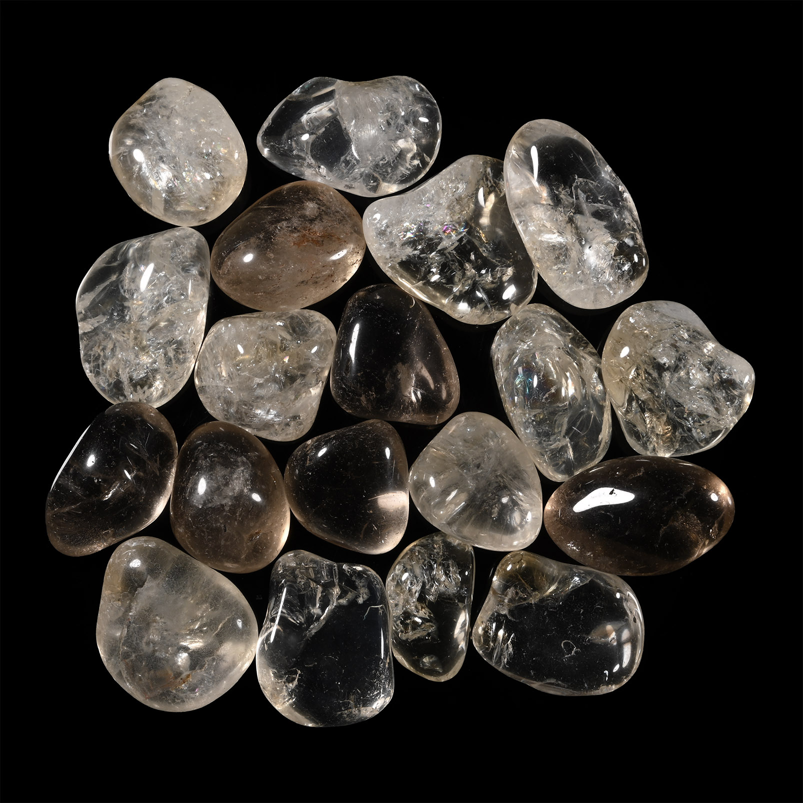 Polished Quartz and Smokey Quartz Mineral Specimen Group [19]