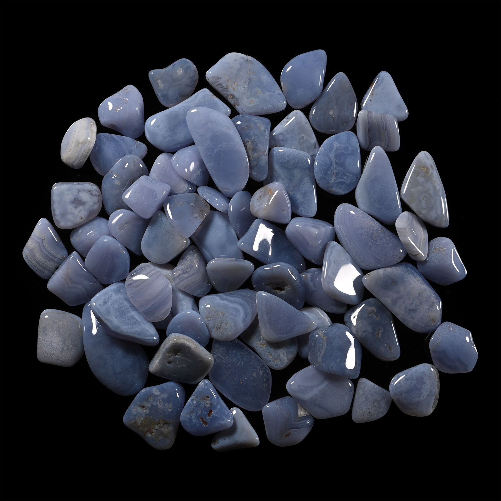 Polished Blue Lace Agate Mineral Specimen Group [66]