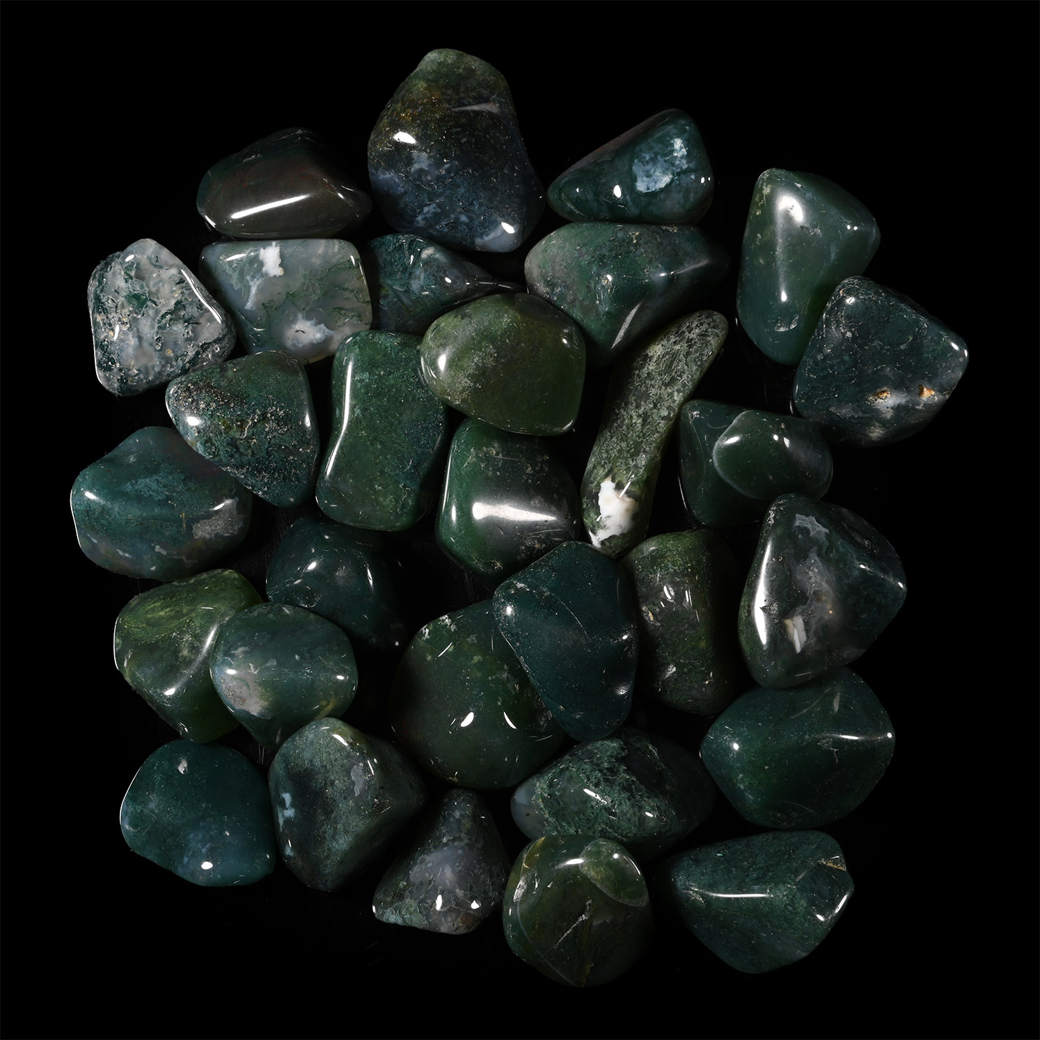 Polished Green Agate Mineral Specimen Group [30]