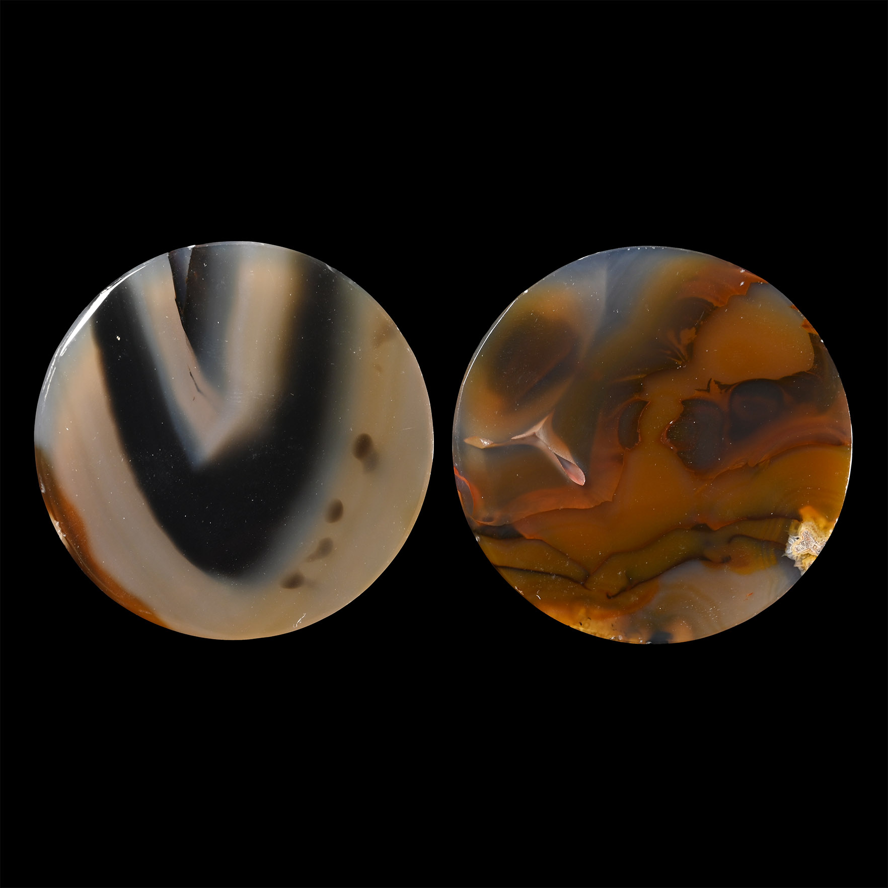 Cut and Polished Agate Coaster Pair