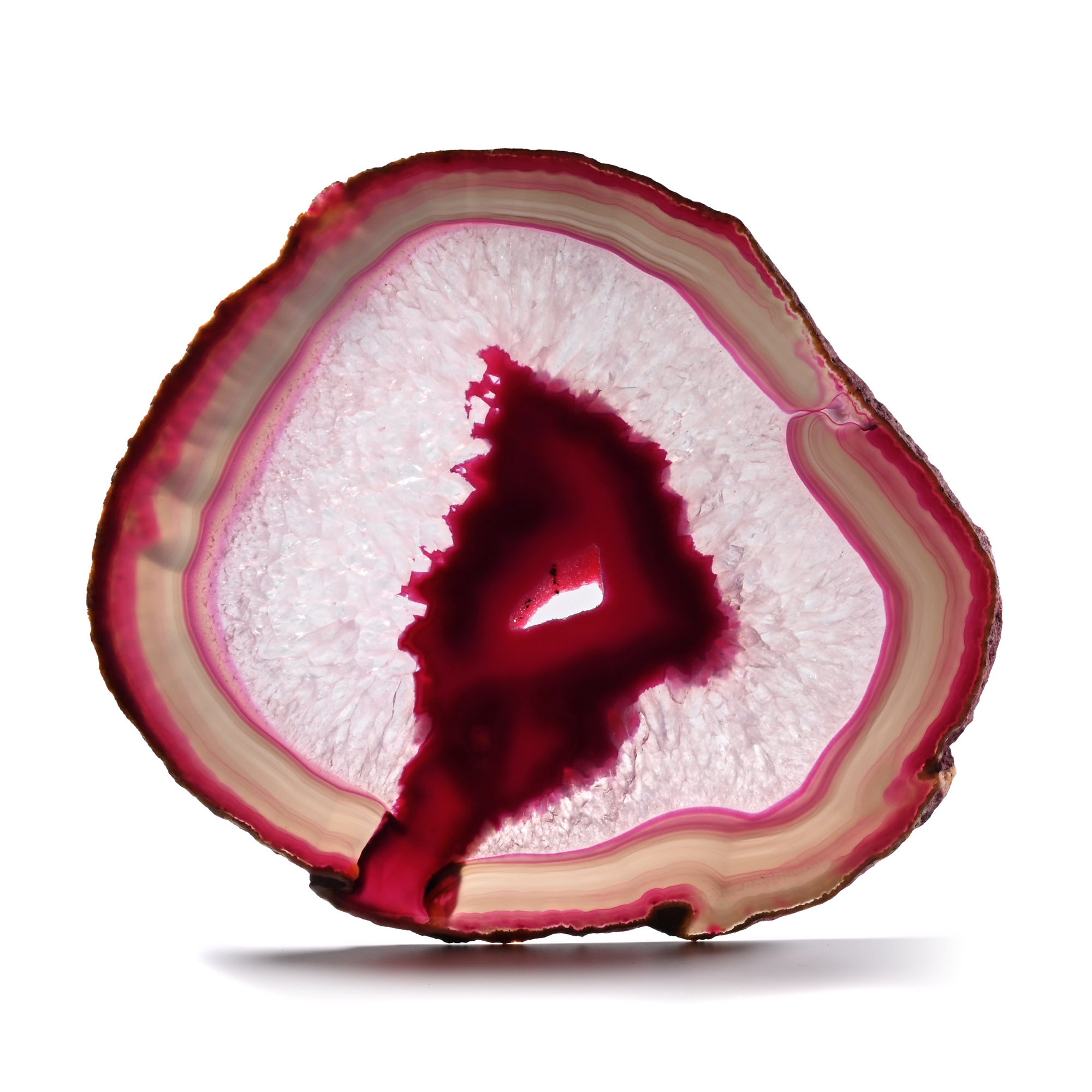 Very Large Cut and Polished Mauve Agate Geode Slice