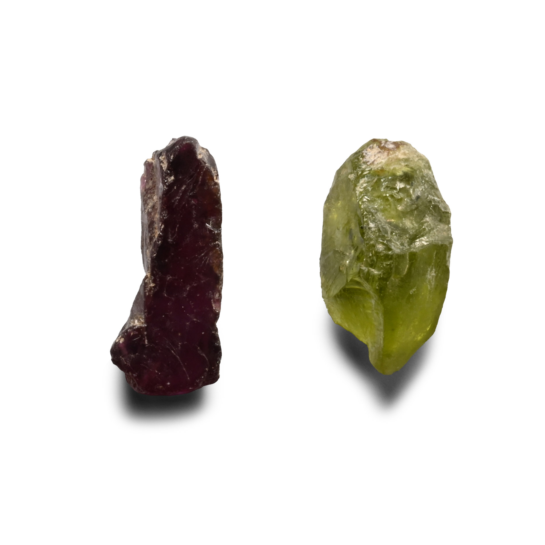 Natural Uncut Gem Quality Peridot and Garnet Crystals [2]