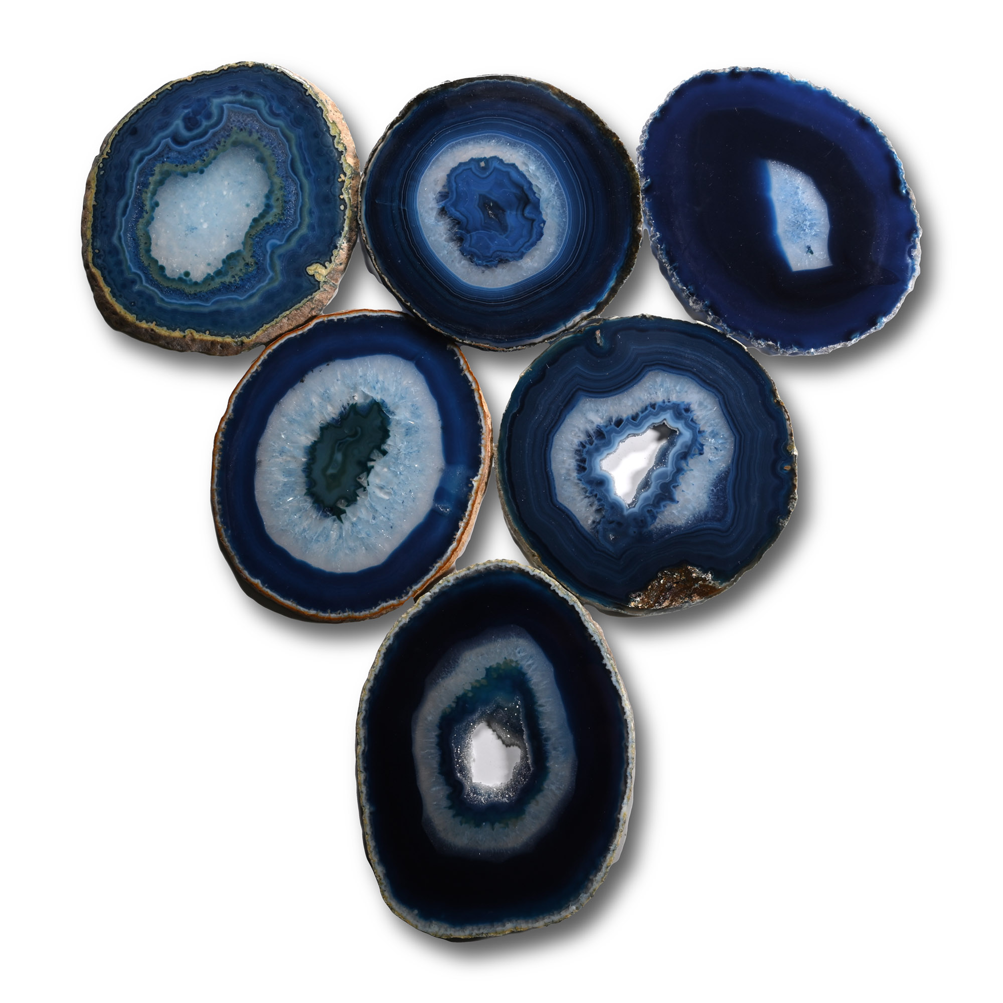 Cut and Polished Agate Crystal Slice Collection [6]