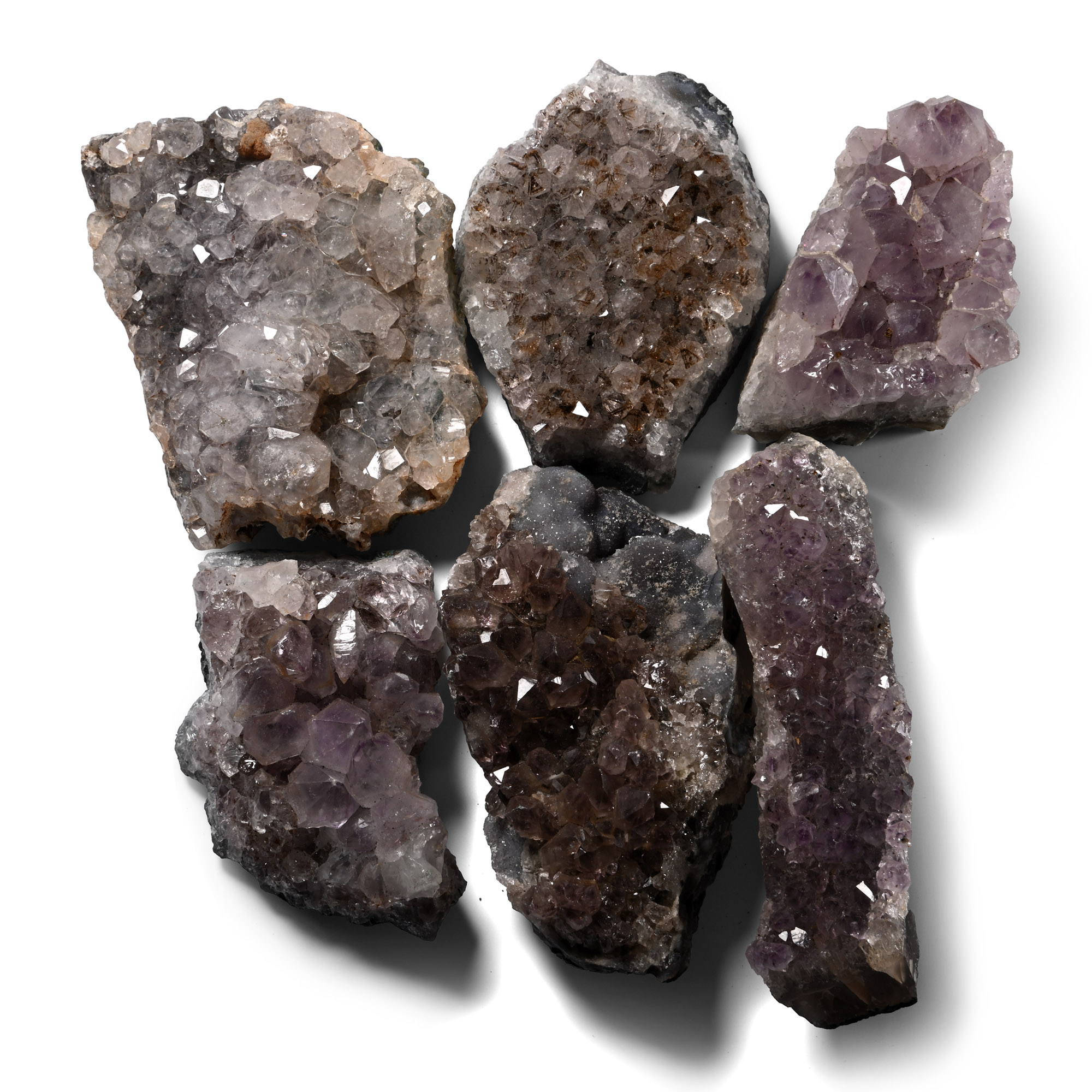 Purple Amethyst Crystal Geode Section Collection [6]