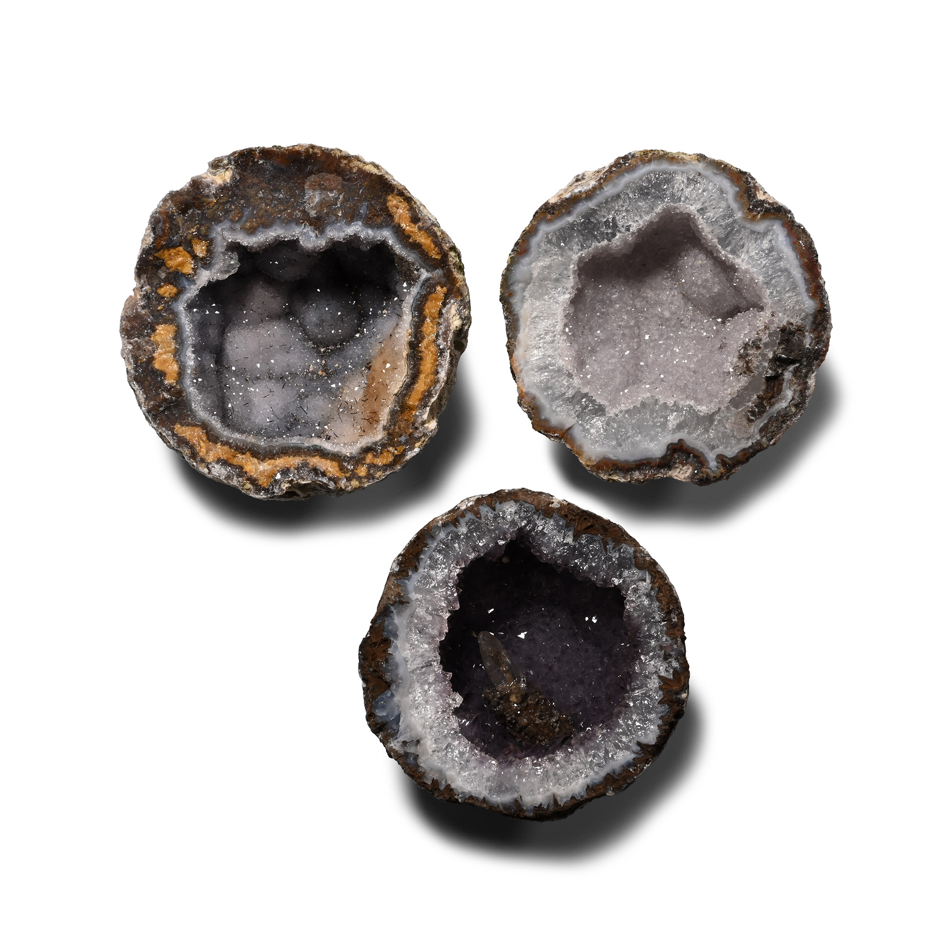 Cut and Polished Agate Crystal Geode Half Collection [3]