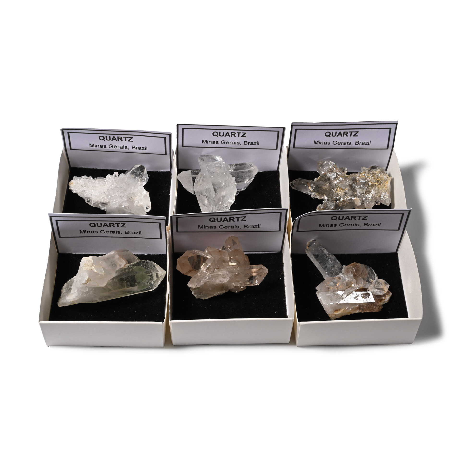 Boxed Quartz Rock Crystal Specimen Collection [6]