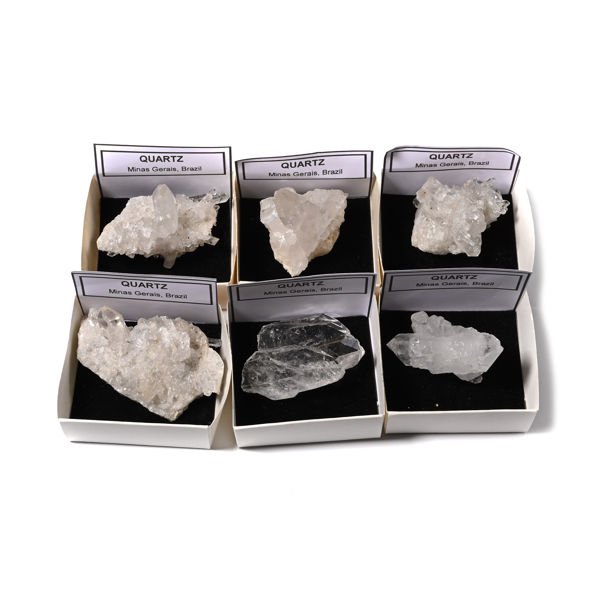 Boxed Quartz Rock Crystal Specimen Collection [6]