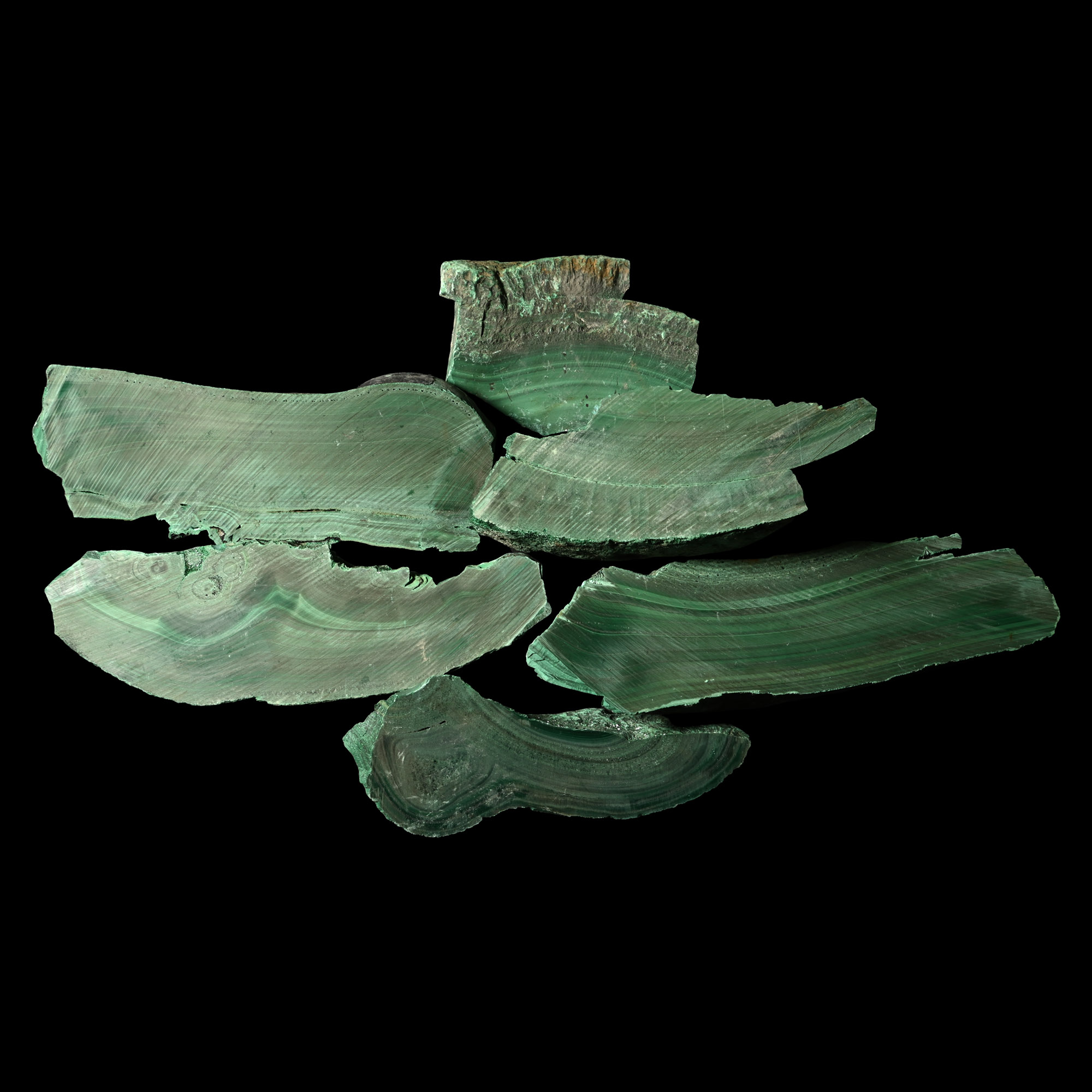 Cut Slices of Green Malachite [6]