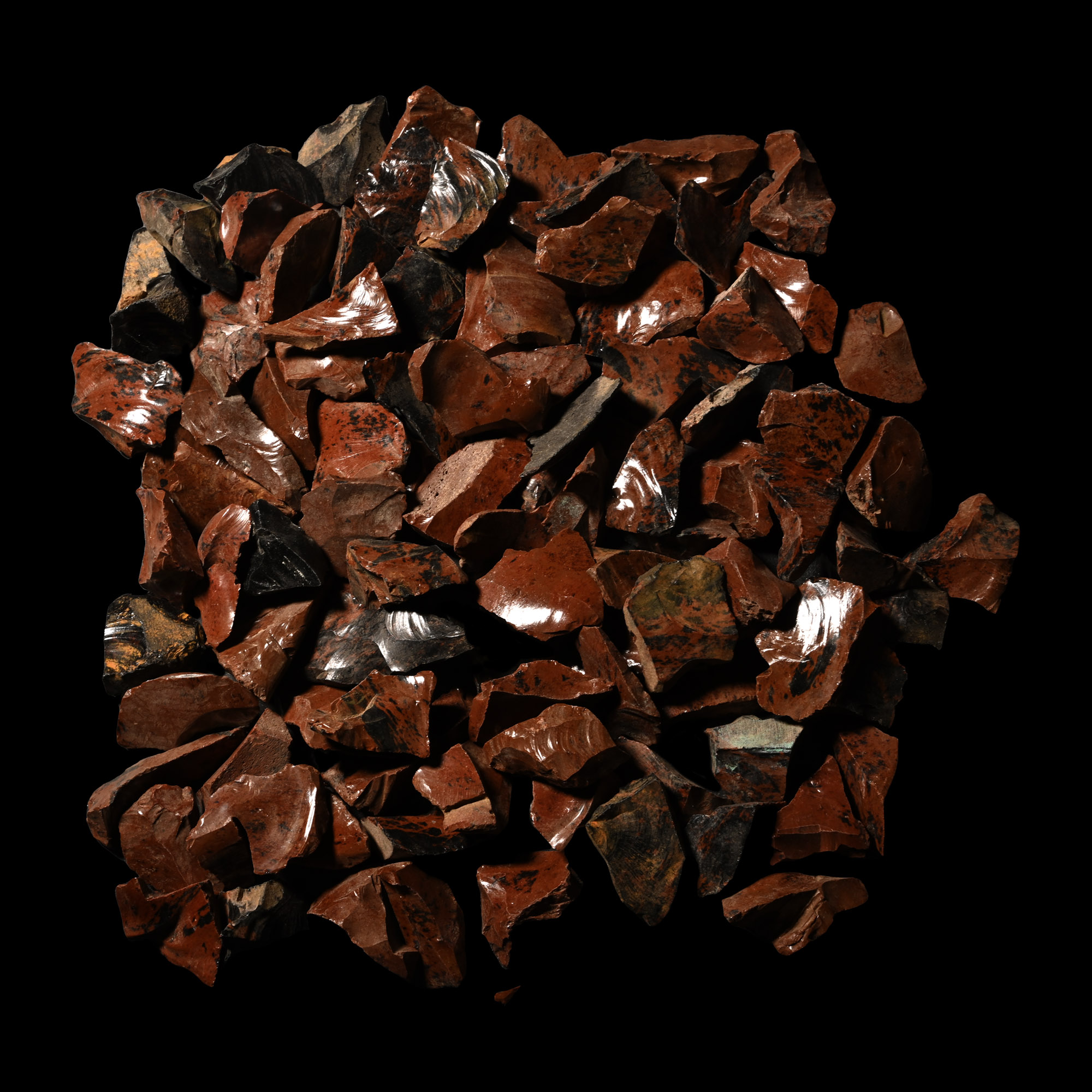 Mahogany Obsidian Volcanic Glass Specimen Group [100]