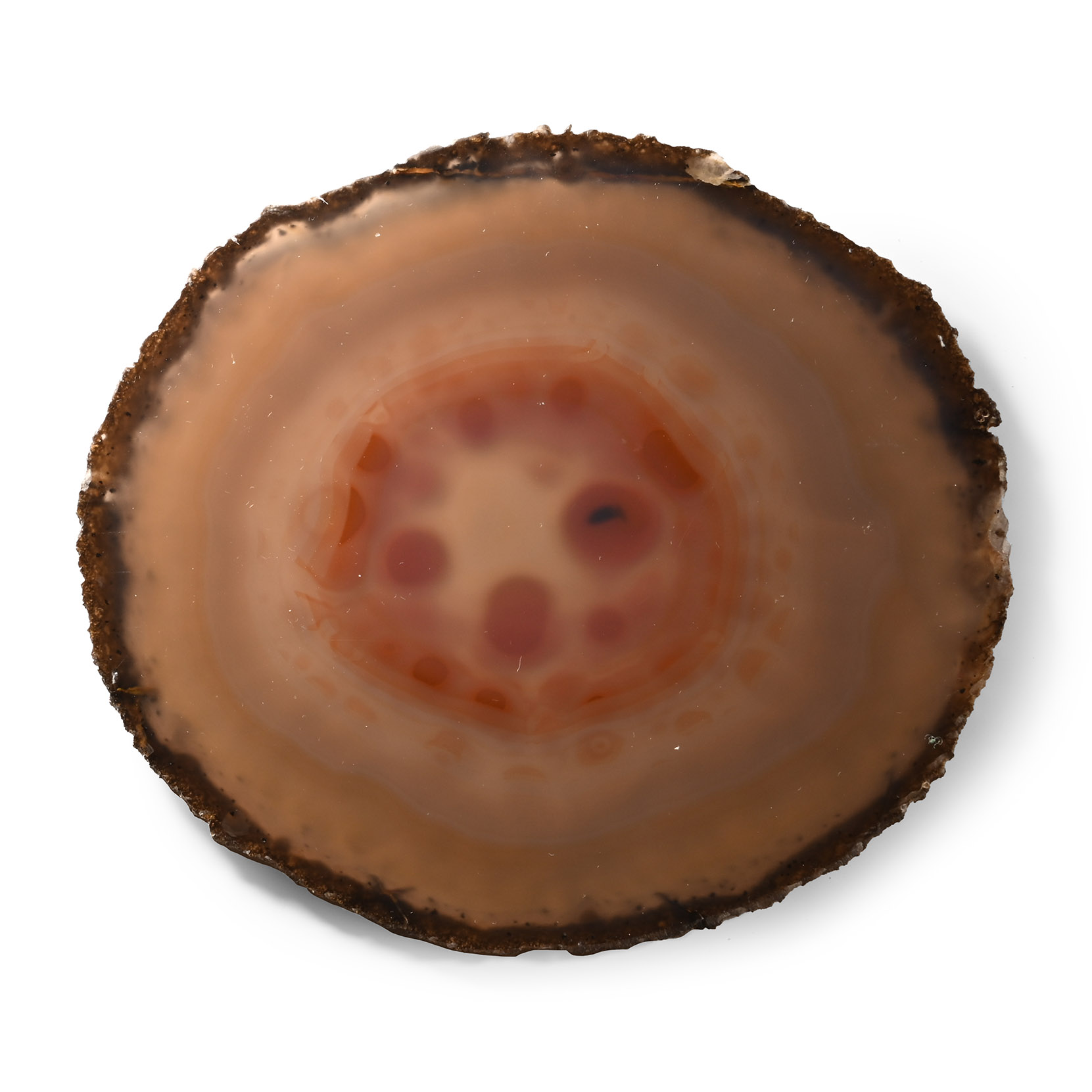 Cut and Polished 'Winking Smiley Face' Natural Agate Slice