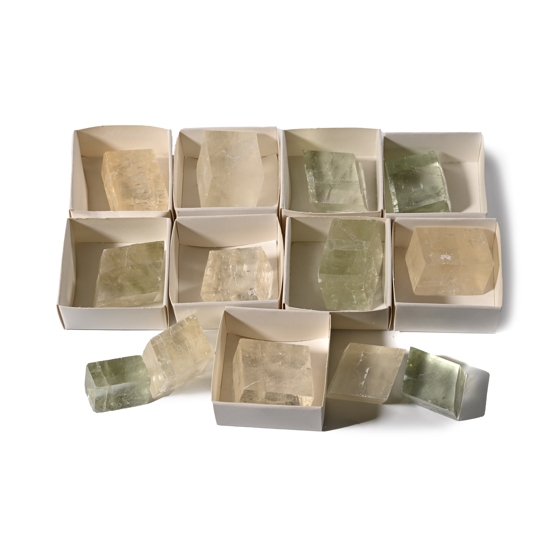 Yellow and Green Iceland Spar Mineral Specimen Group [13]
