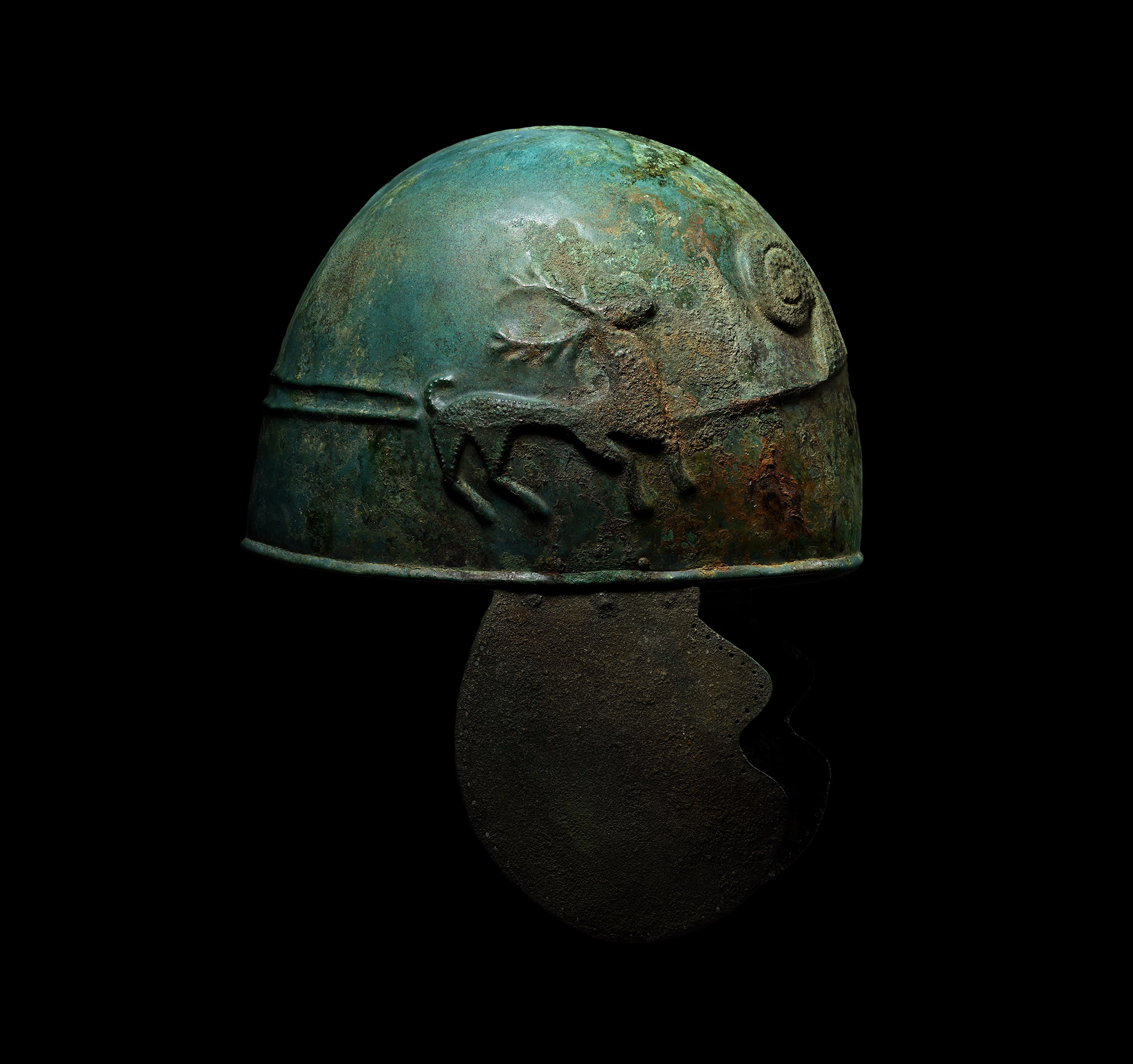 Scythian Chalcidian Helmet with Embossed Stags
