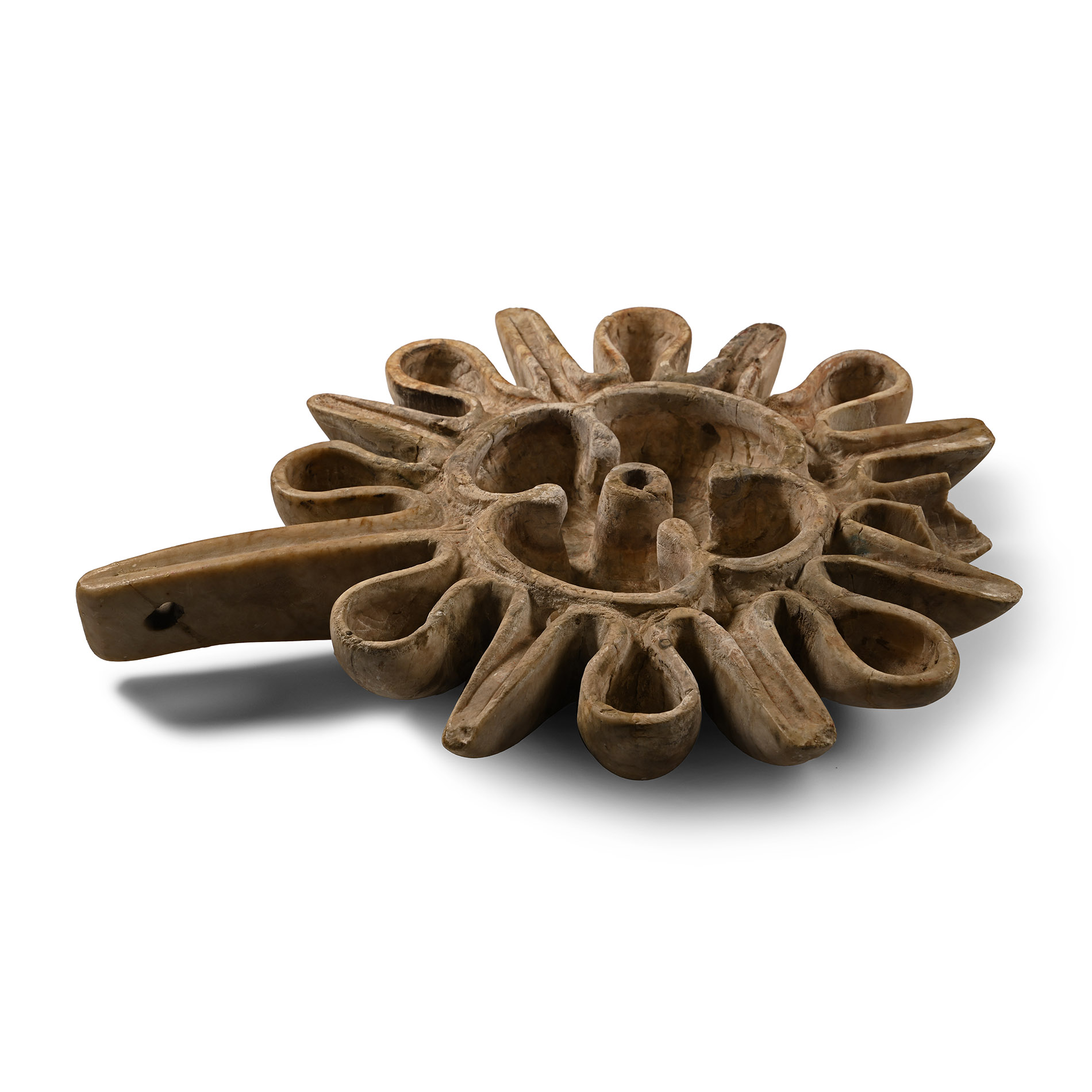 Jewish Stone Menorah Oil Lamp