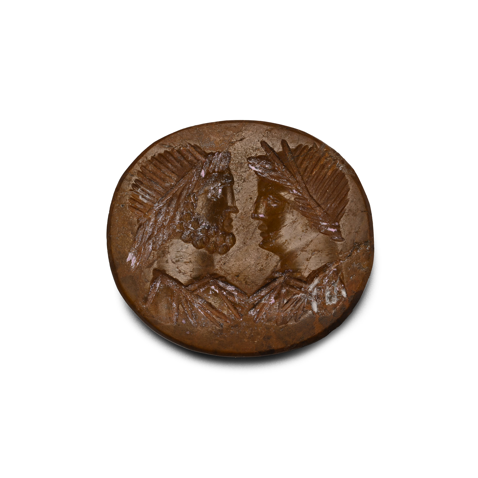 Late Roman Carnelian Double Portrait Gemstone