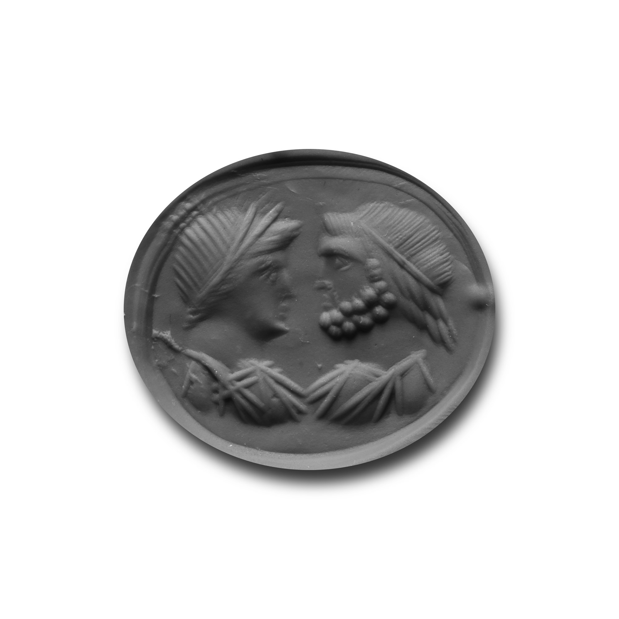 Late Roman Carnelian Double Portrait Gemstone
