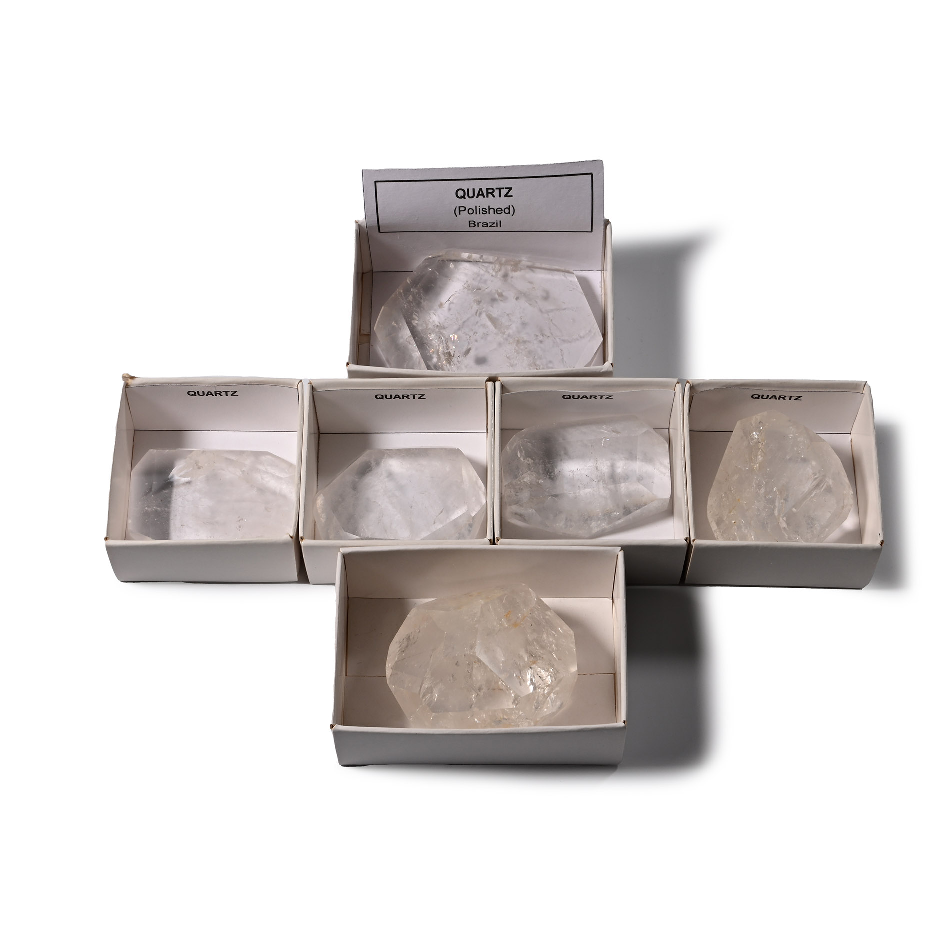 Boxed Polished Clear Quartz Rock Crystal Collection [6]
