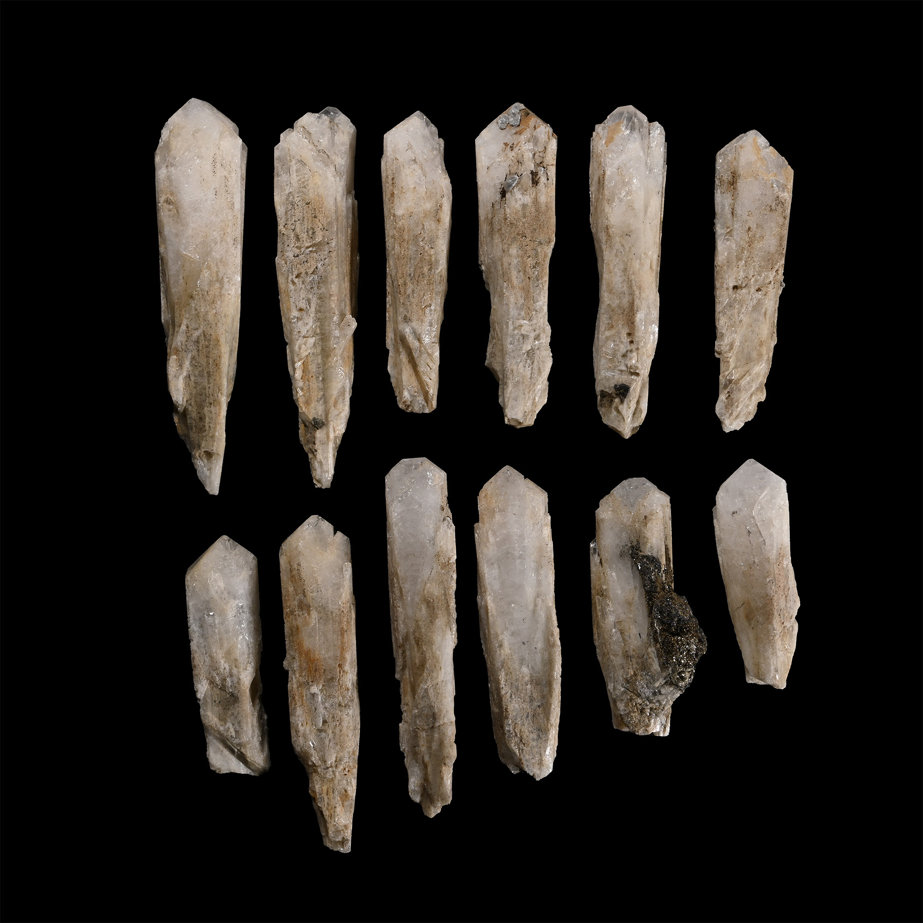 Large Dog Tooth Calcite Crystal Point Collection [12]