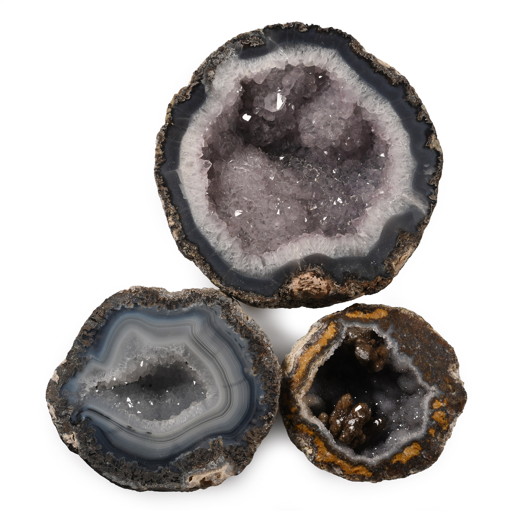 Large Cut and Polished Agate Geode Half Group [3]