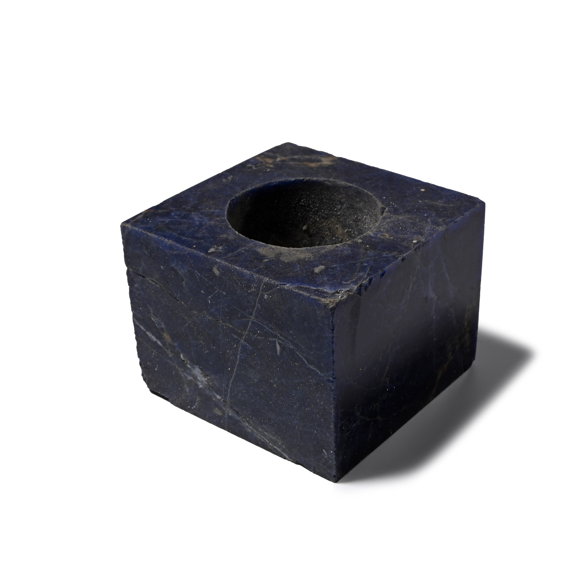 Polished Sodalite Candle Holder