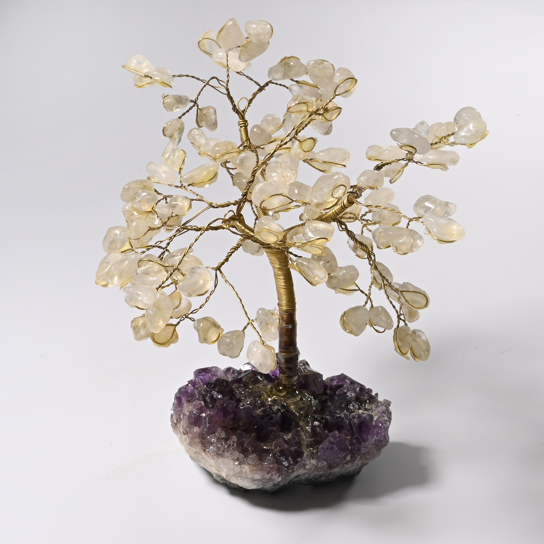 Quartz Tree on Amethyst Crystal Geode Section